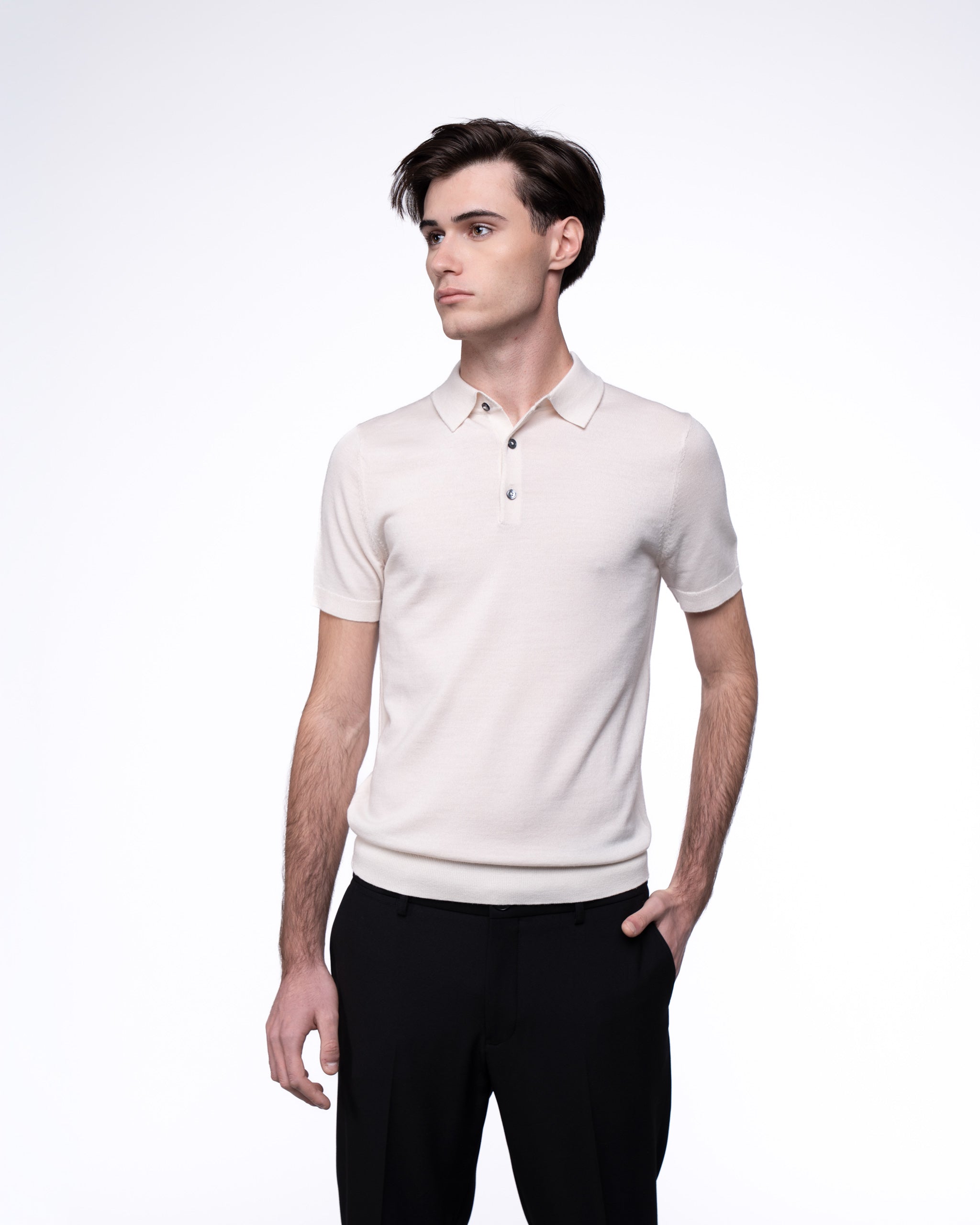Monaco Short Sleeve Polo Ecru