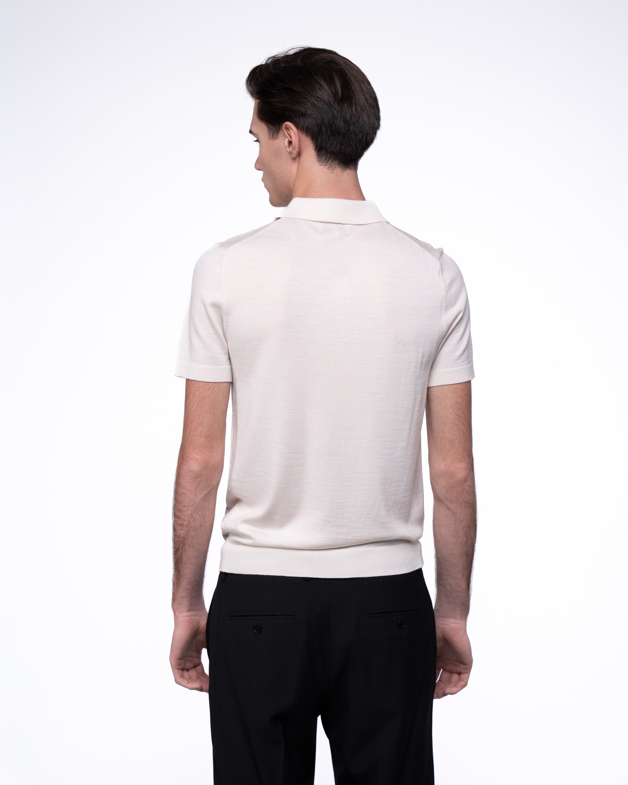 Monaco Short Sleeve Polo Ecru