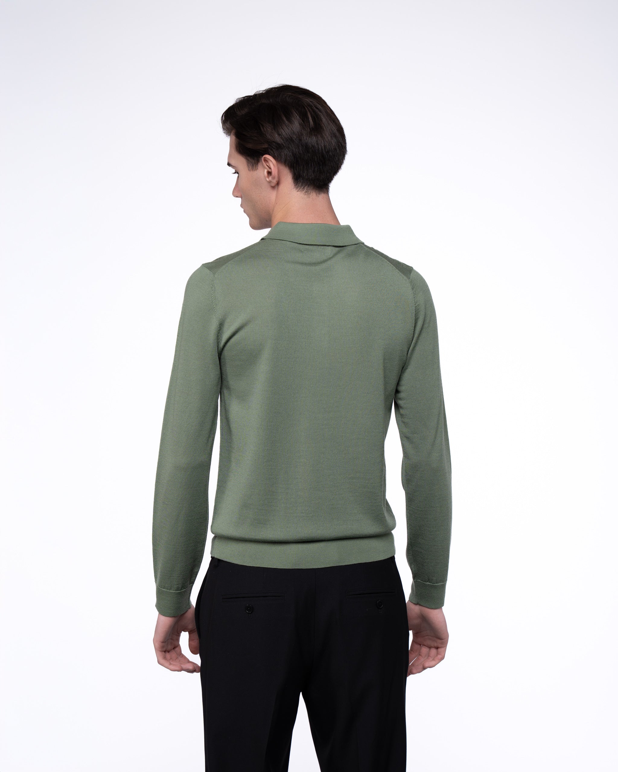 Monaco Long Sleeve Polo Khaki