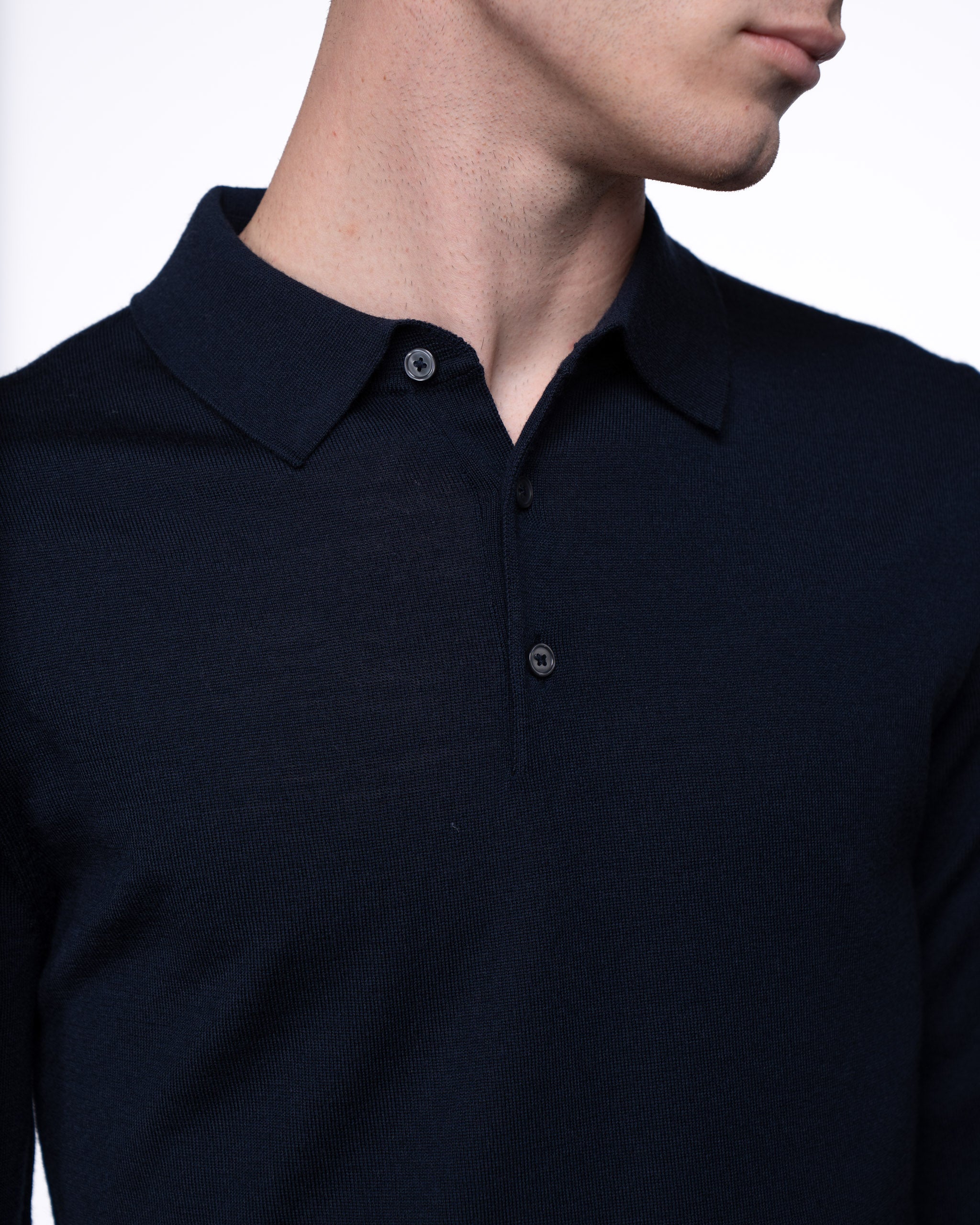 Monaco Long Sleeve Polo Navy