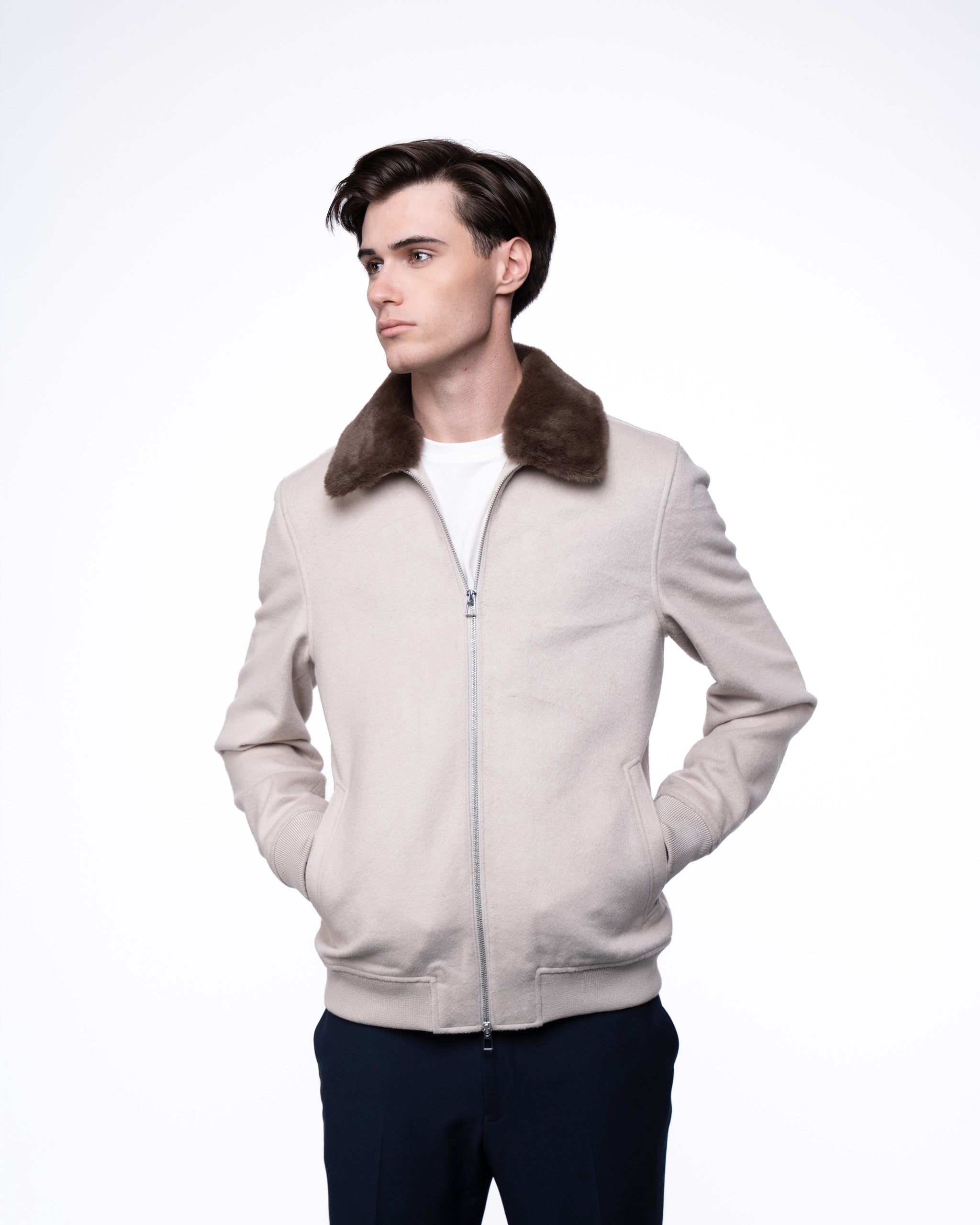 Constance Fur Jacket Ecru