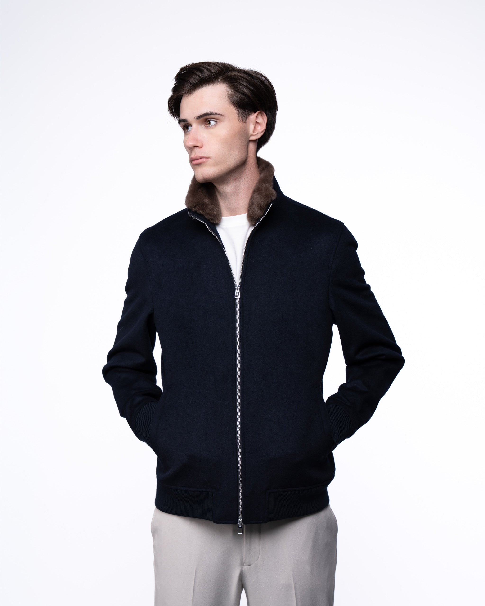 Florence Fur Jacket Navy