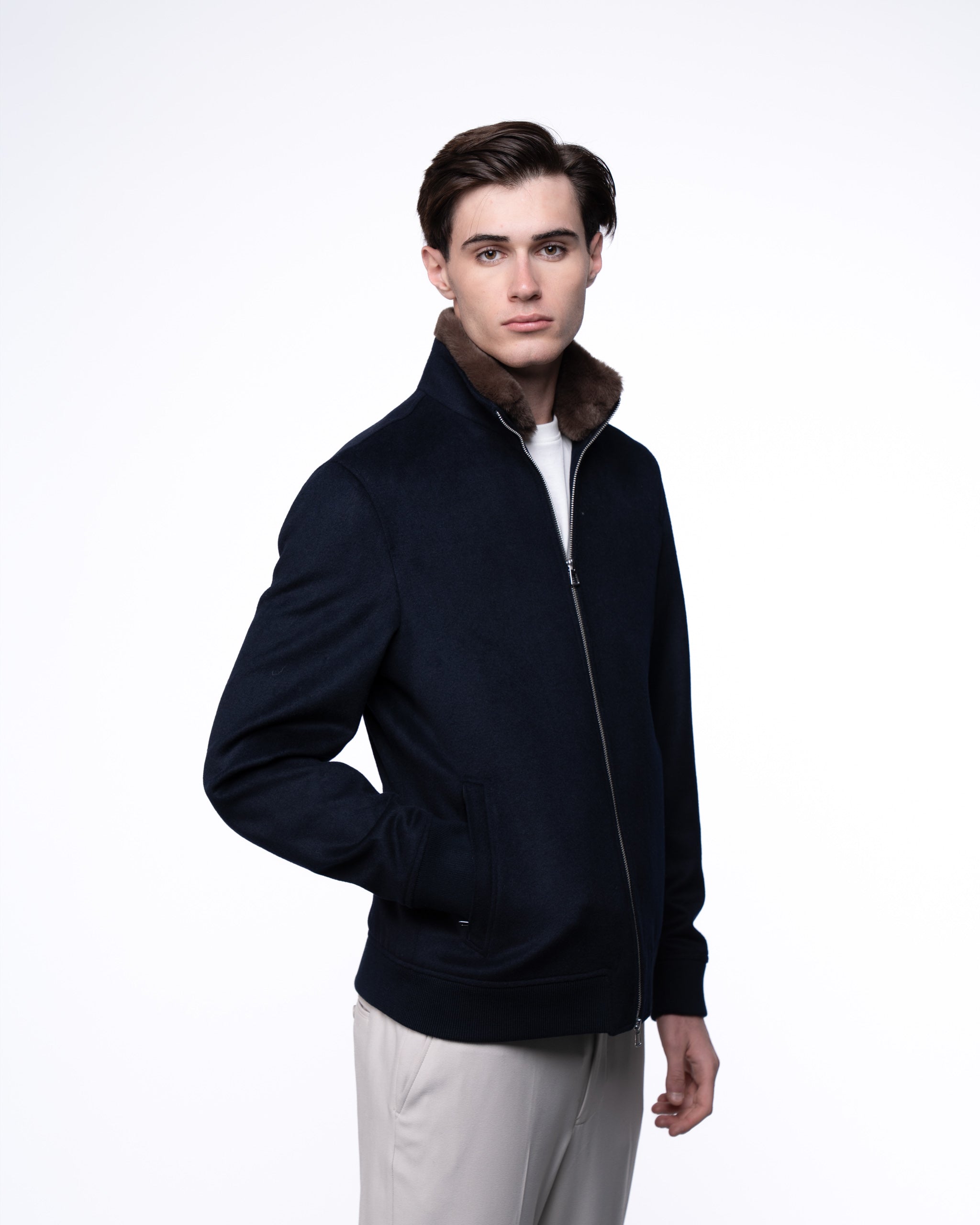 Florence Fur Jacket Navy