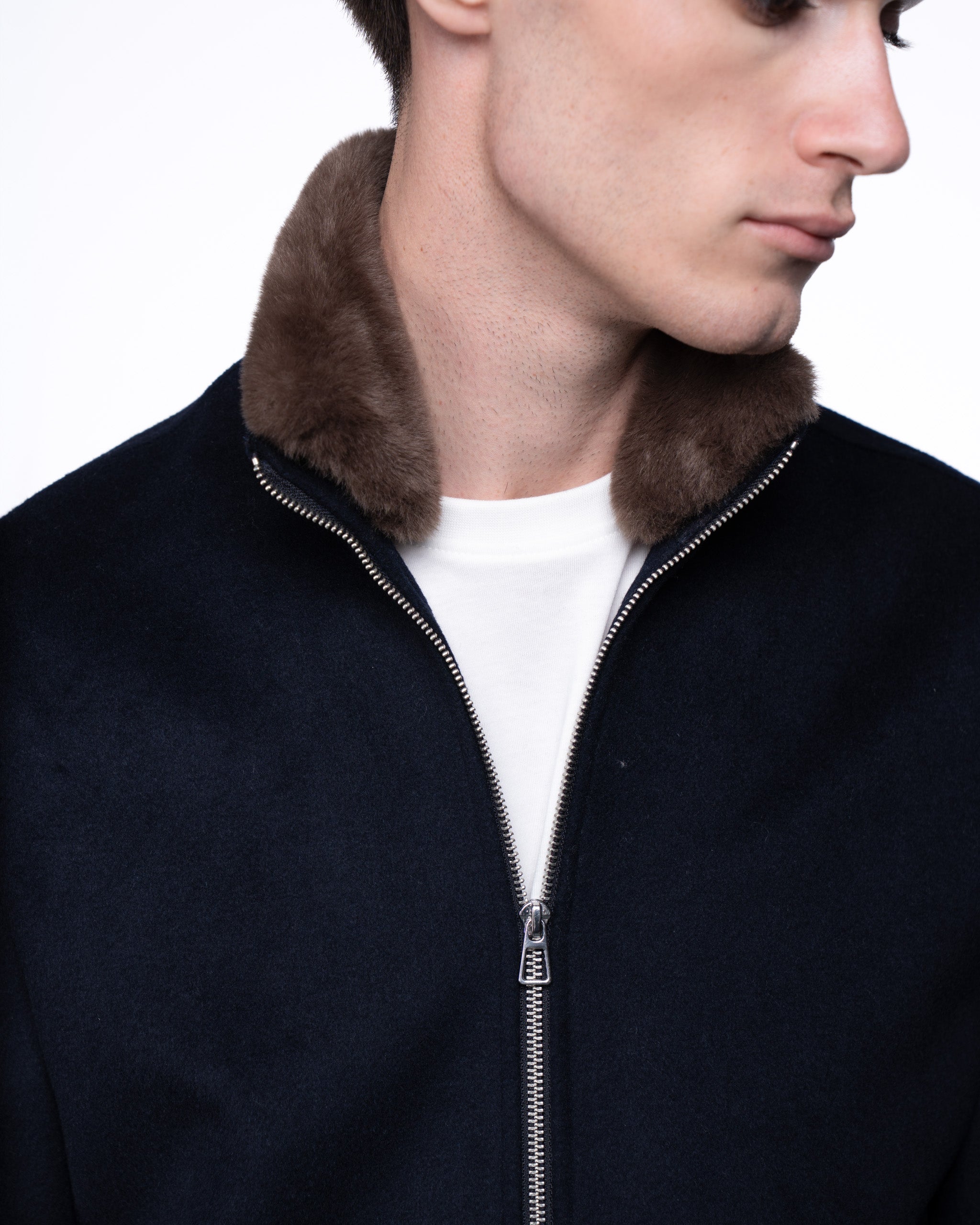 Florence Fur Jacket Navy