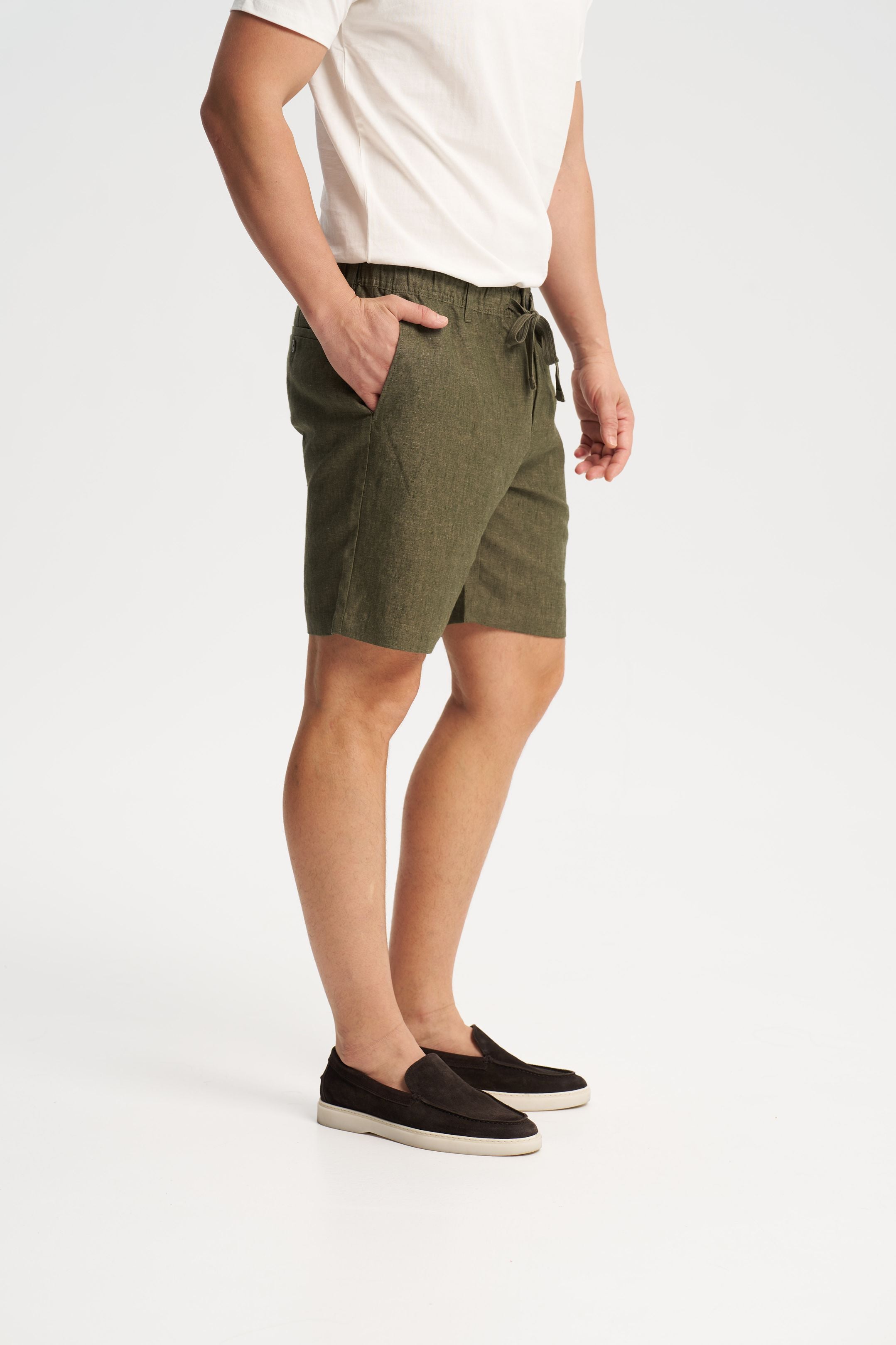 Linen Shorts Green