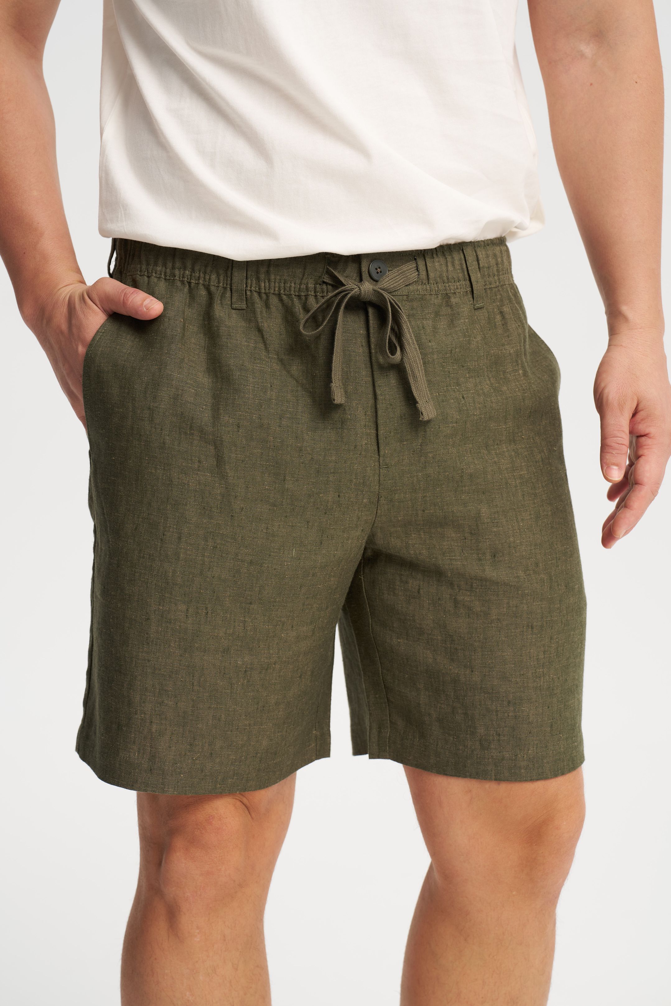 Linen Shorts Green