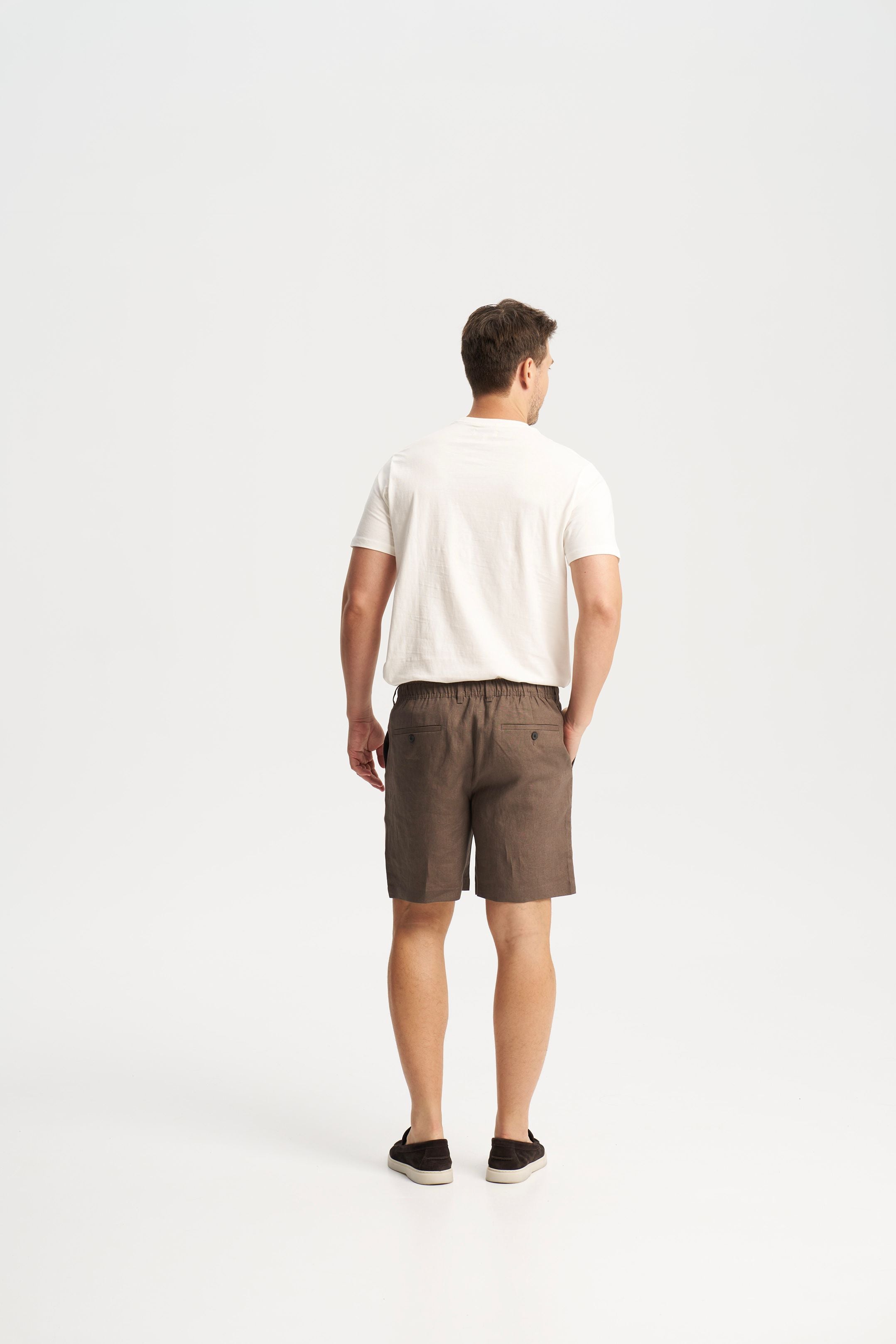 Linen Shorts Brown