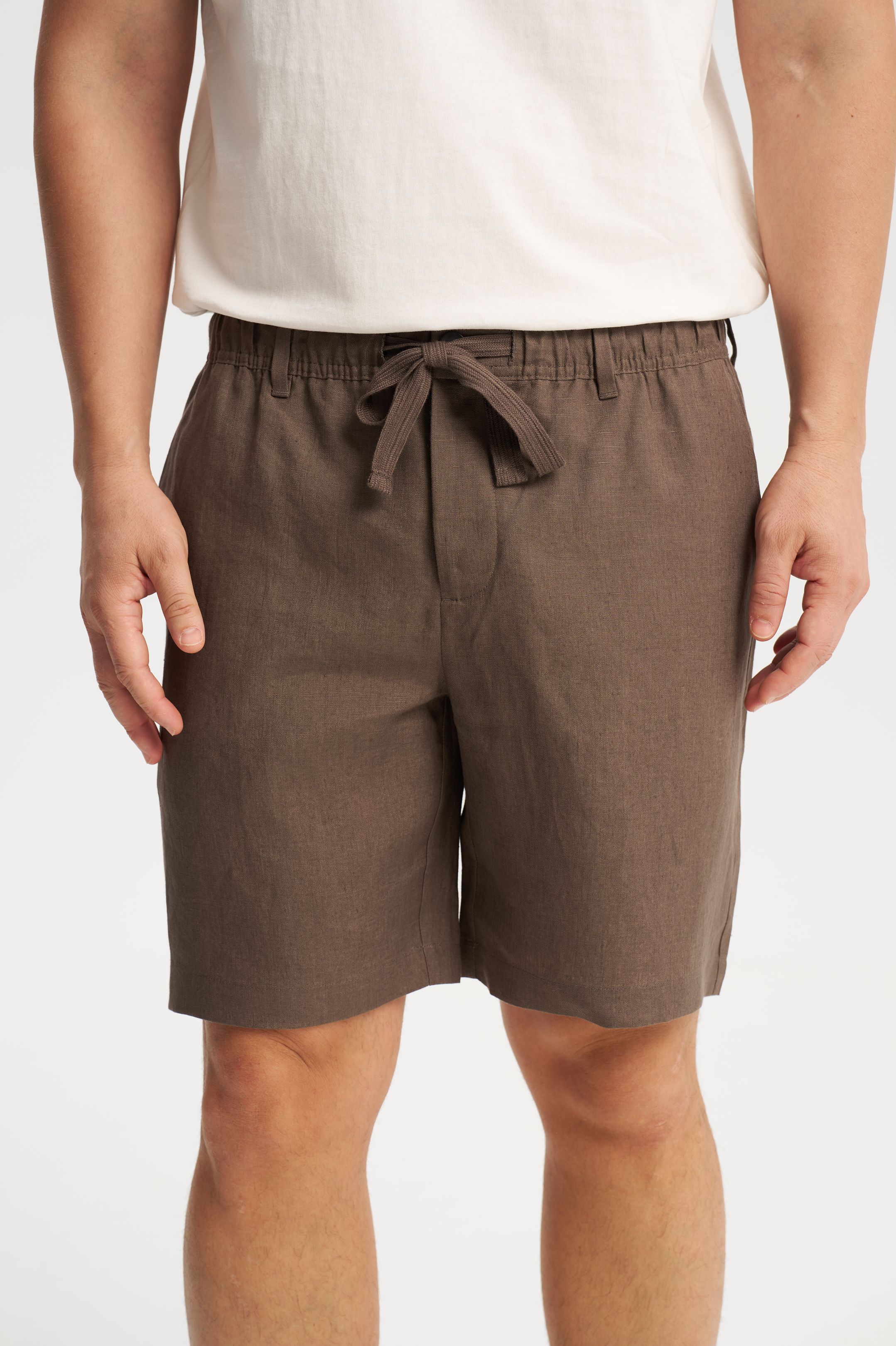 Linen Shorts Brown