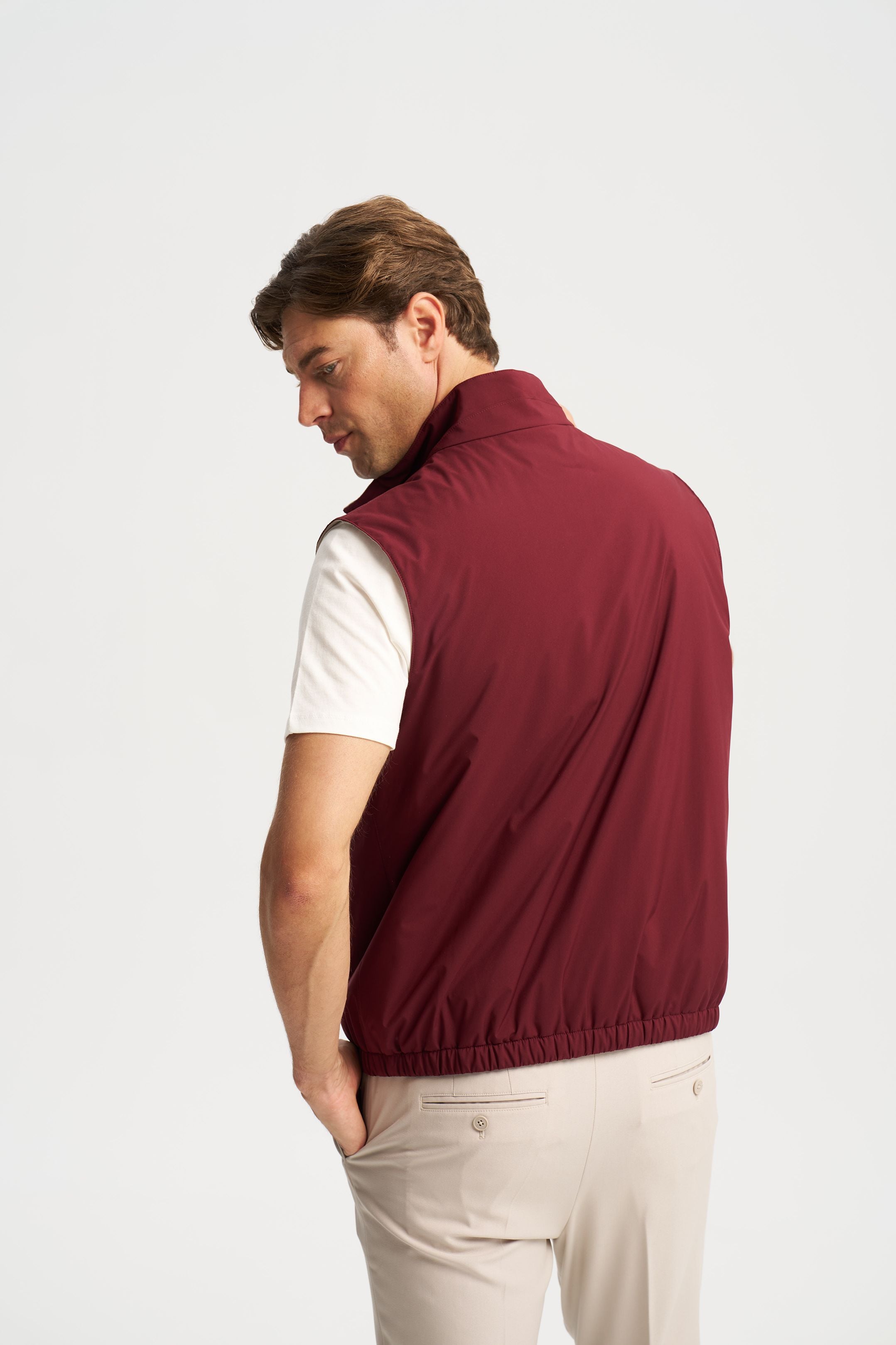 Como Reversible Vest Burgundy