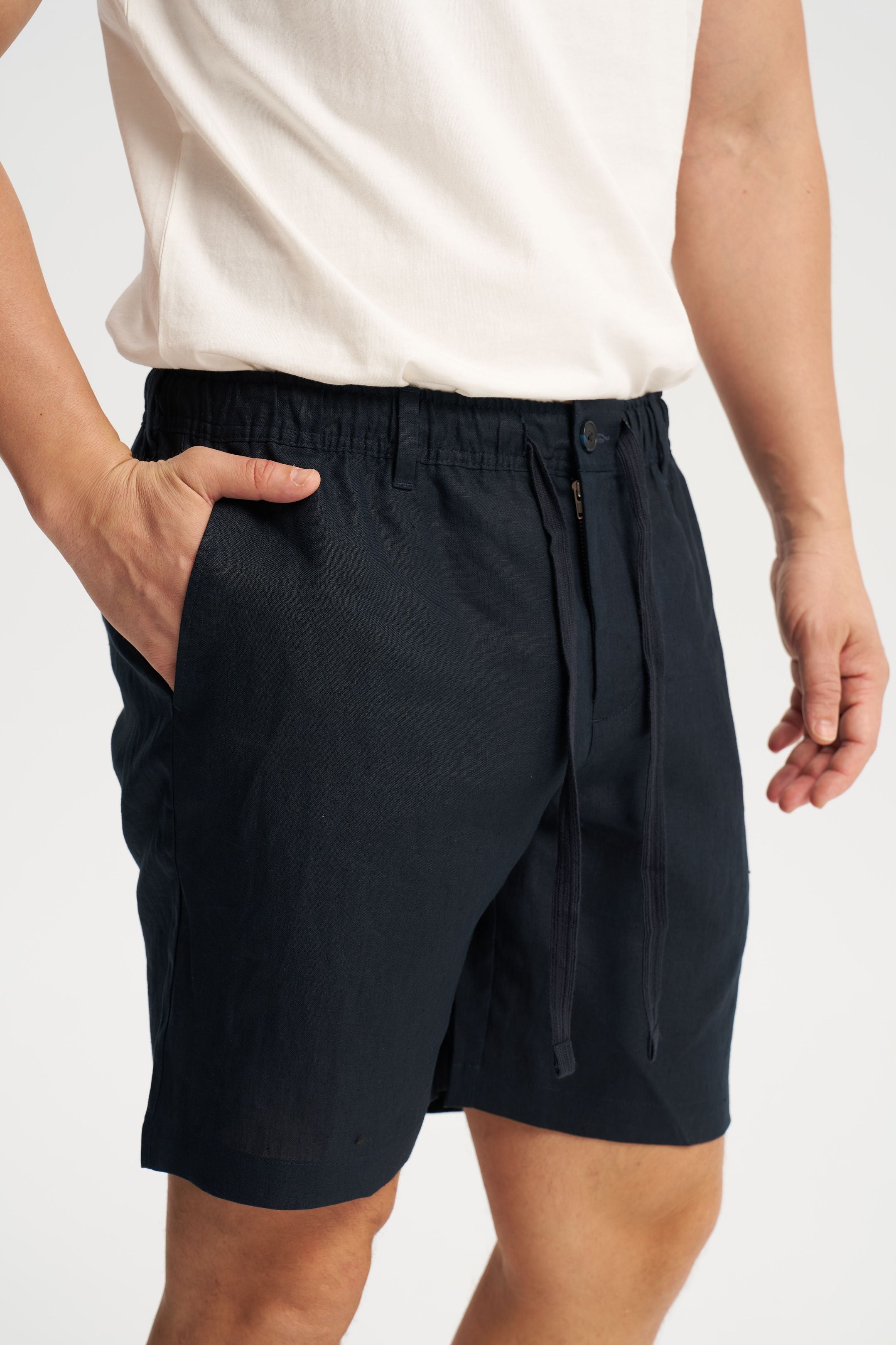 Linen Shorts Navy