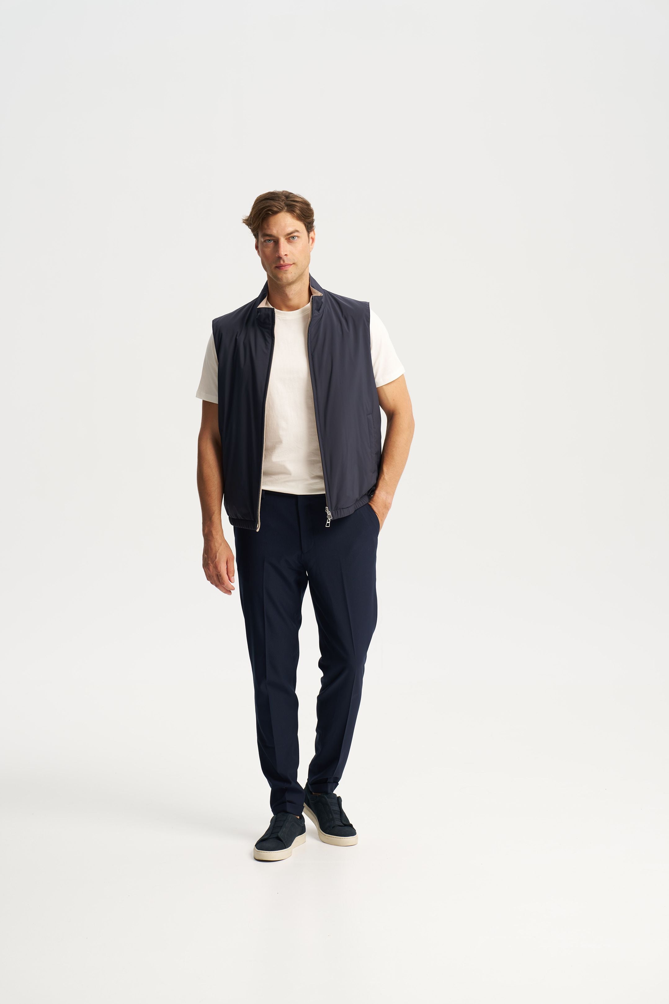 Como Reversible Vest Navy