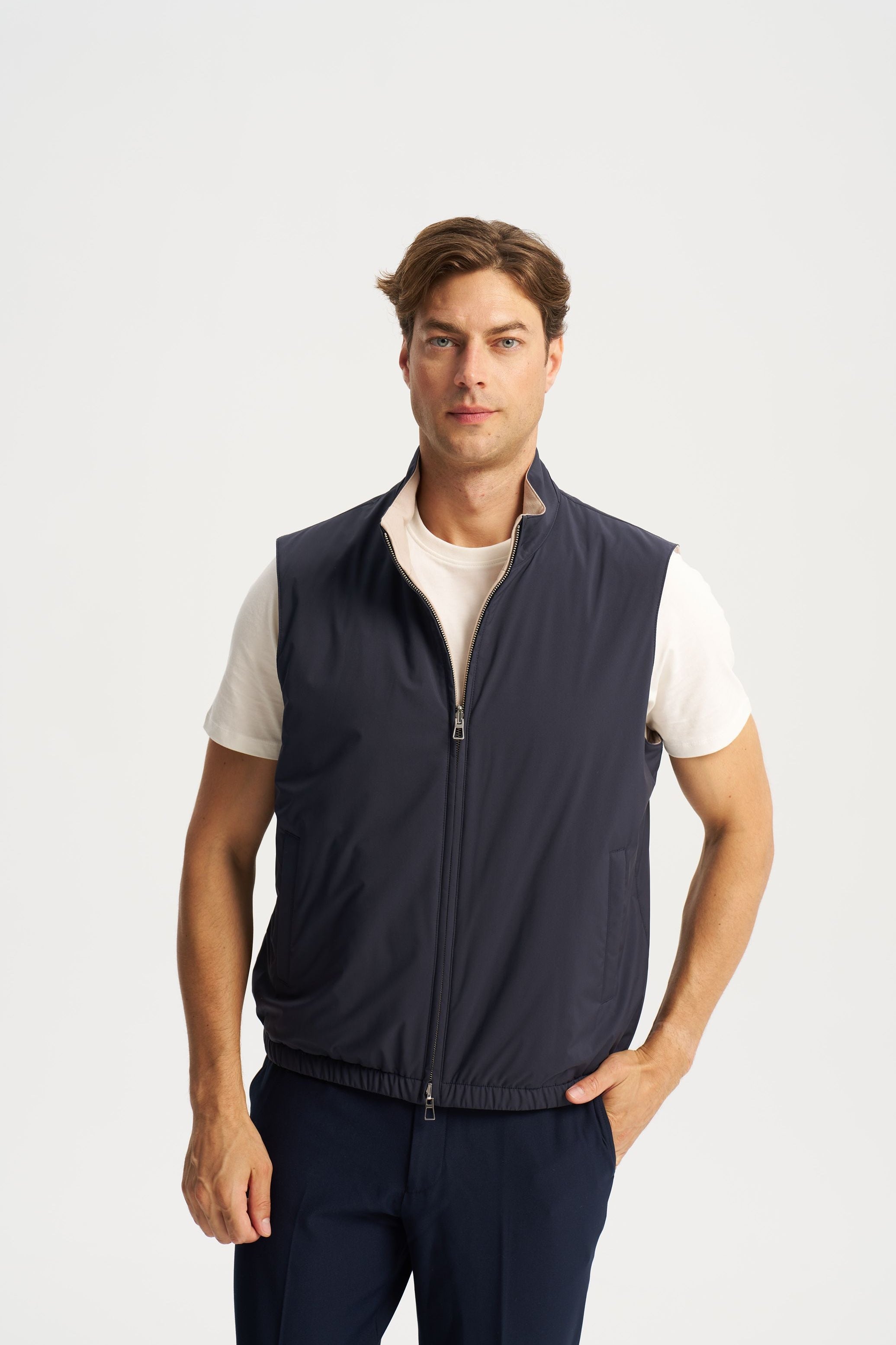 Como Reversible Vest Navy