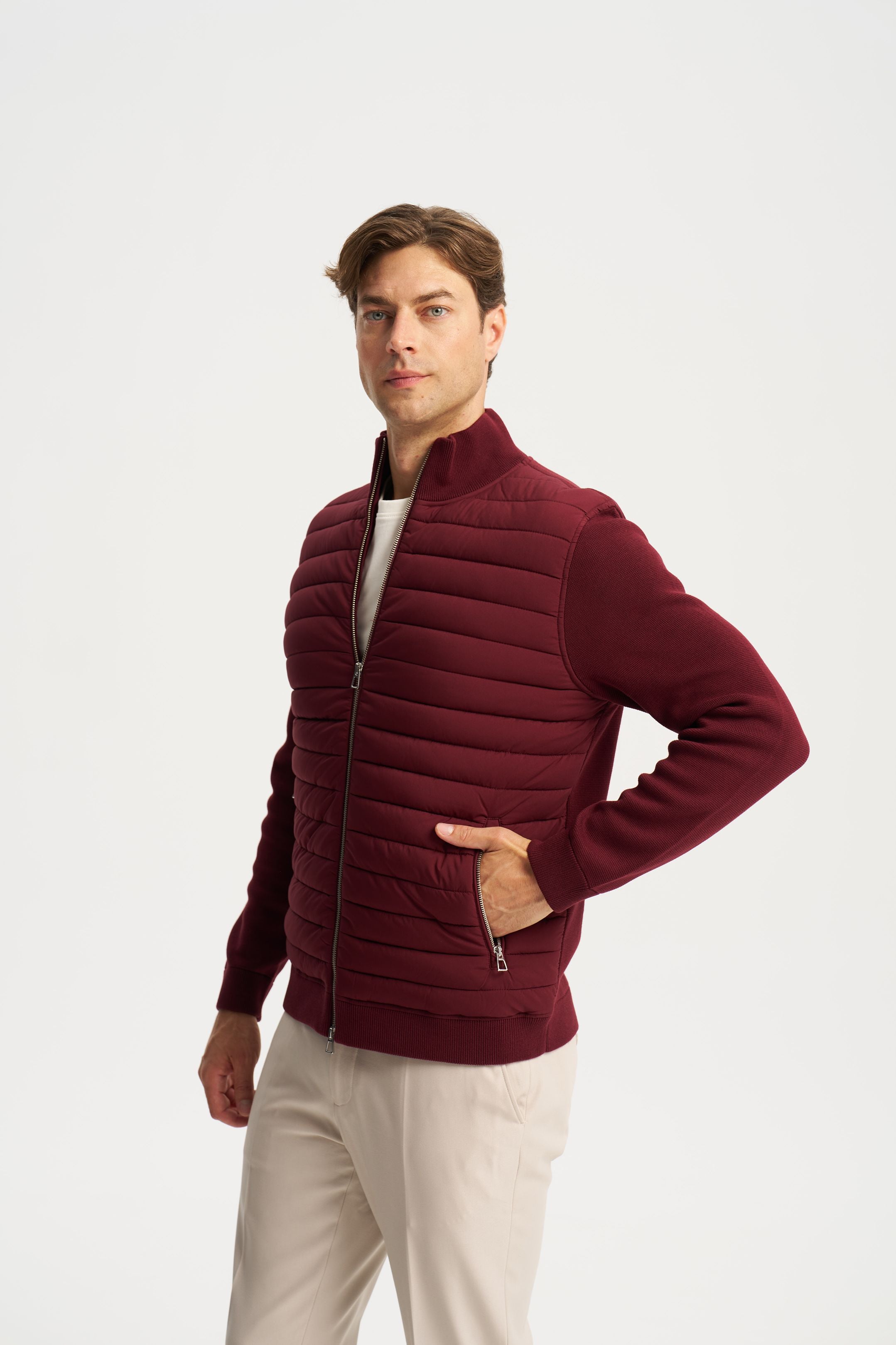 Avallon Padded Cardigan Burgundy