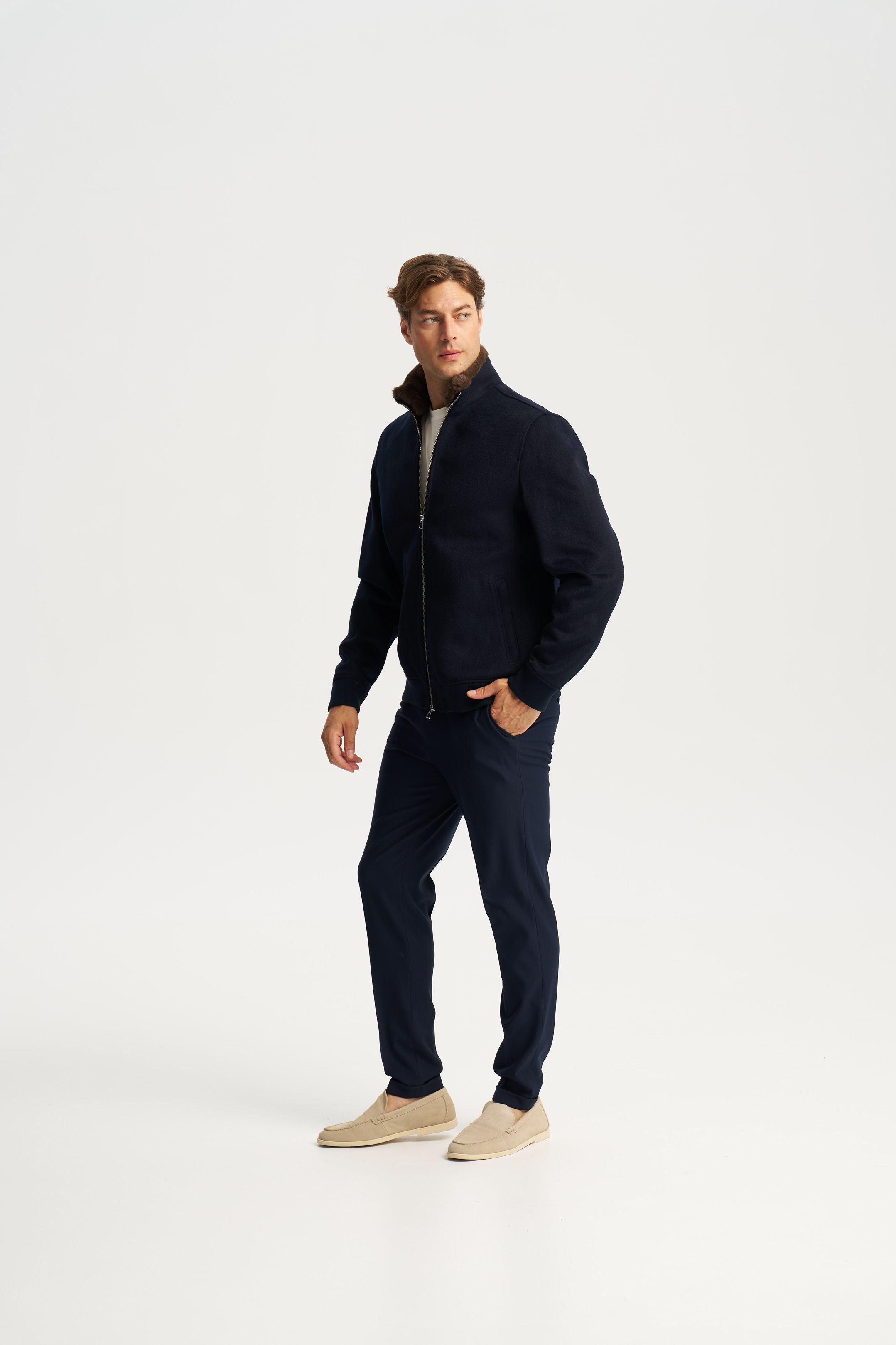 Florence Fur Jacket Navy