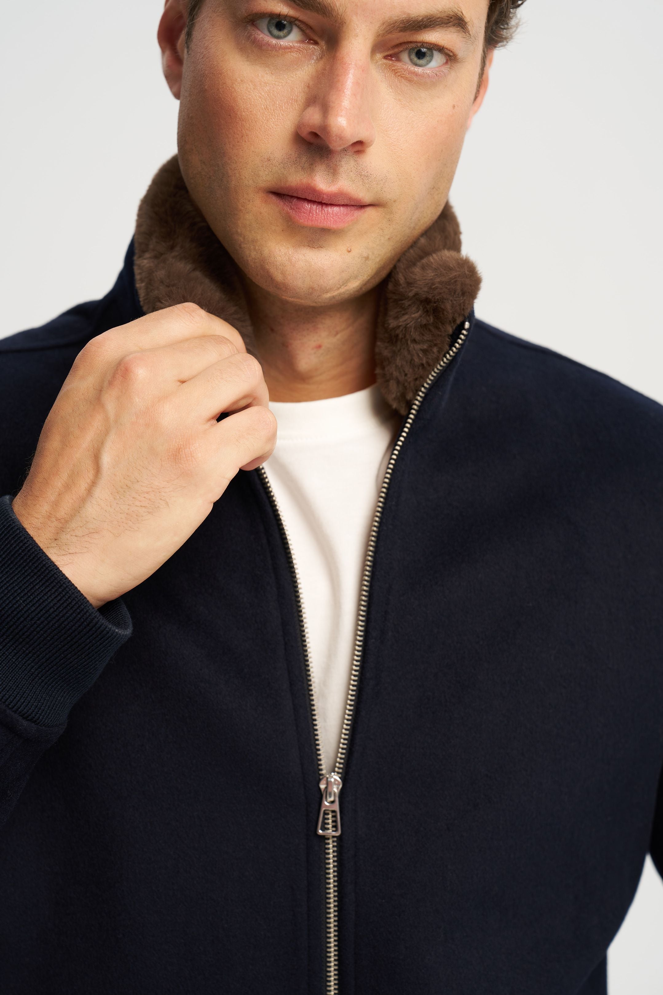 Florence Fur Jacket Navy