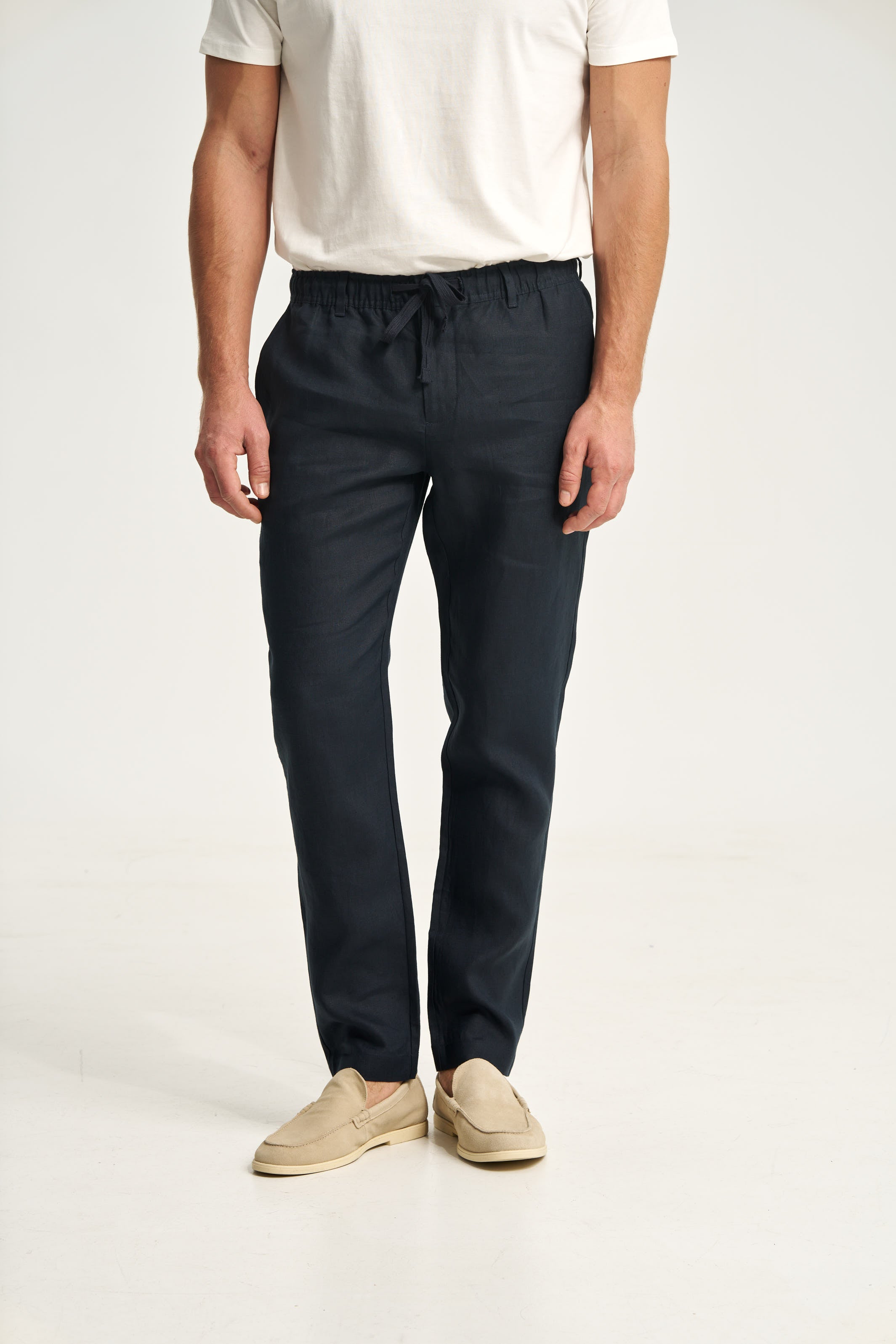 Linen Trousers Navy
