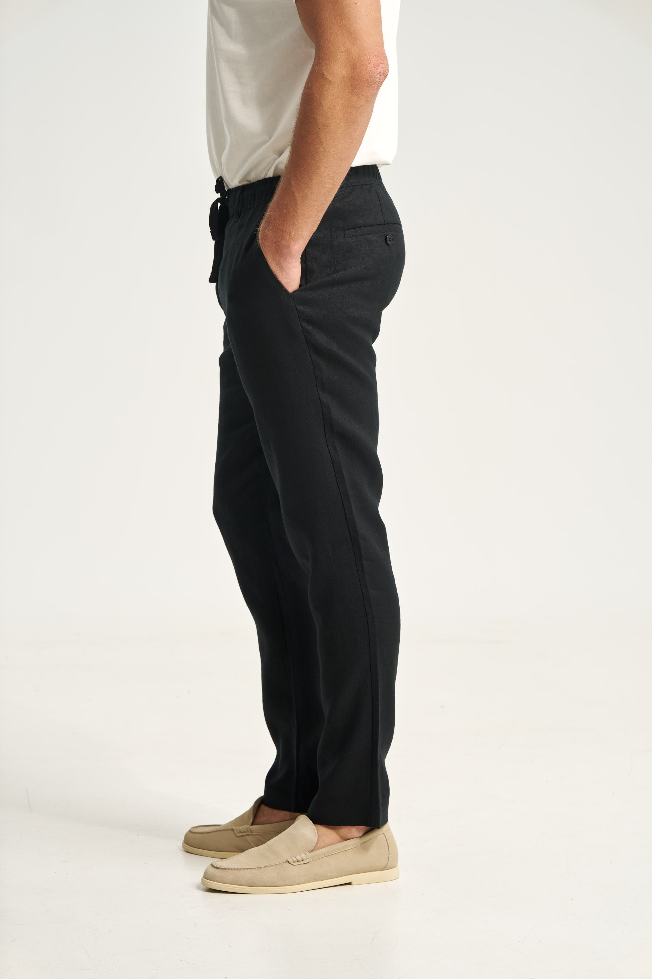 Linen Trousers Black
