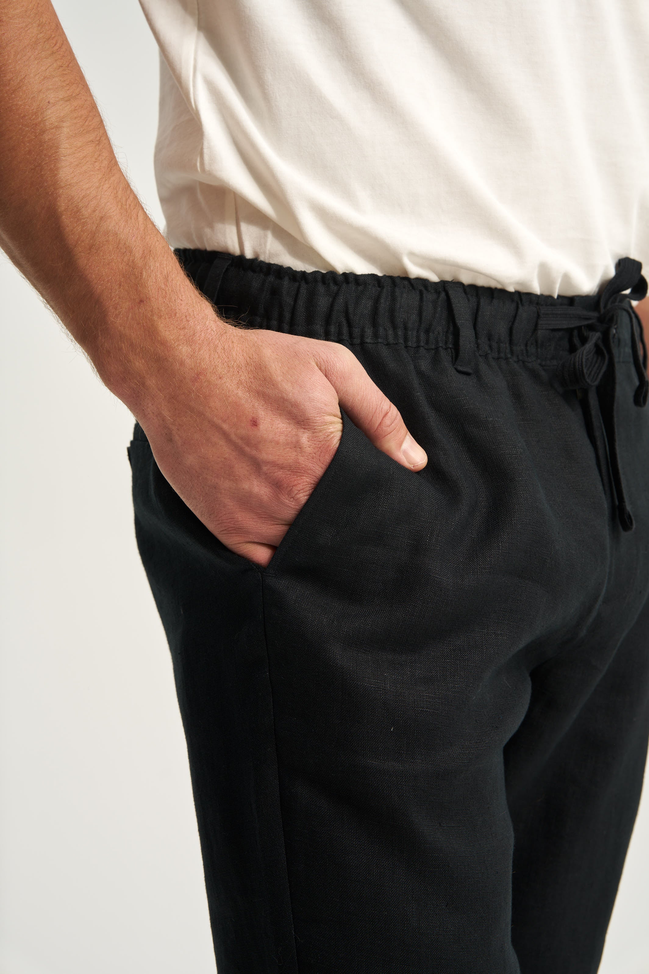 Linen Trousers Black