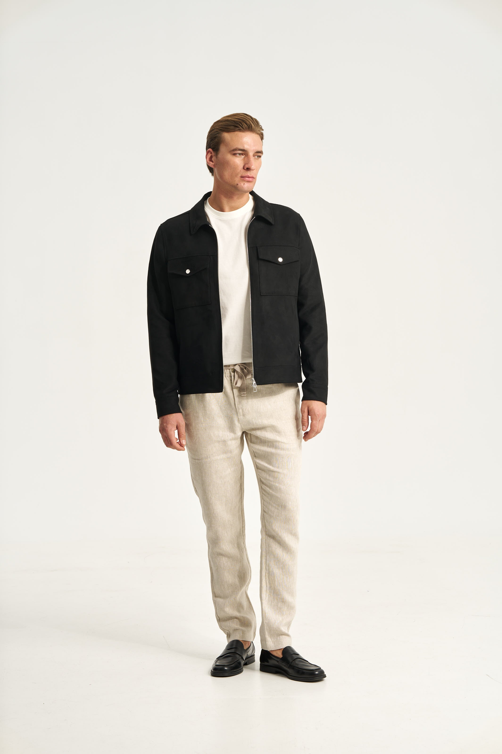 Faux Suede Jacket Black