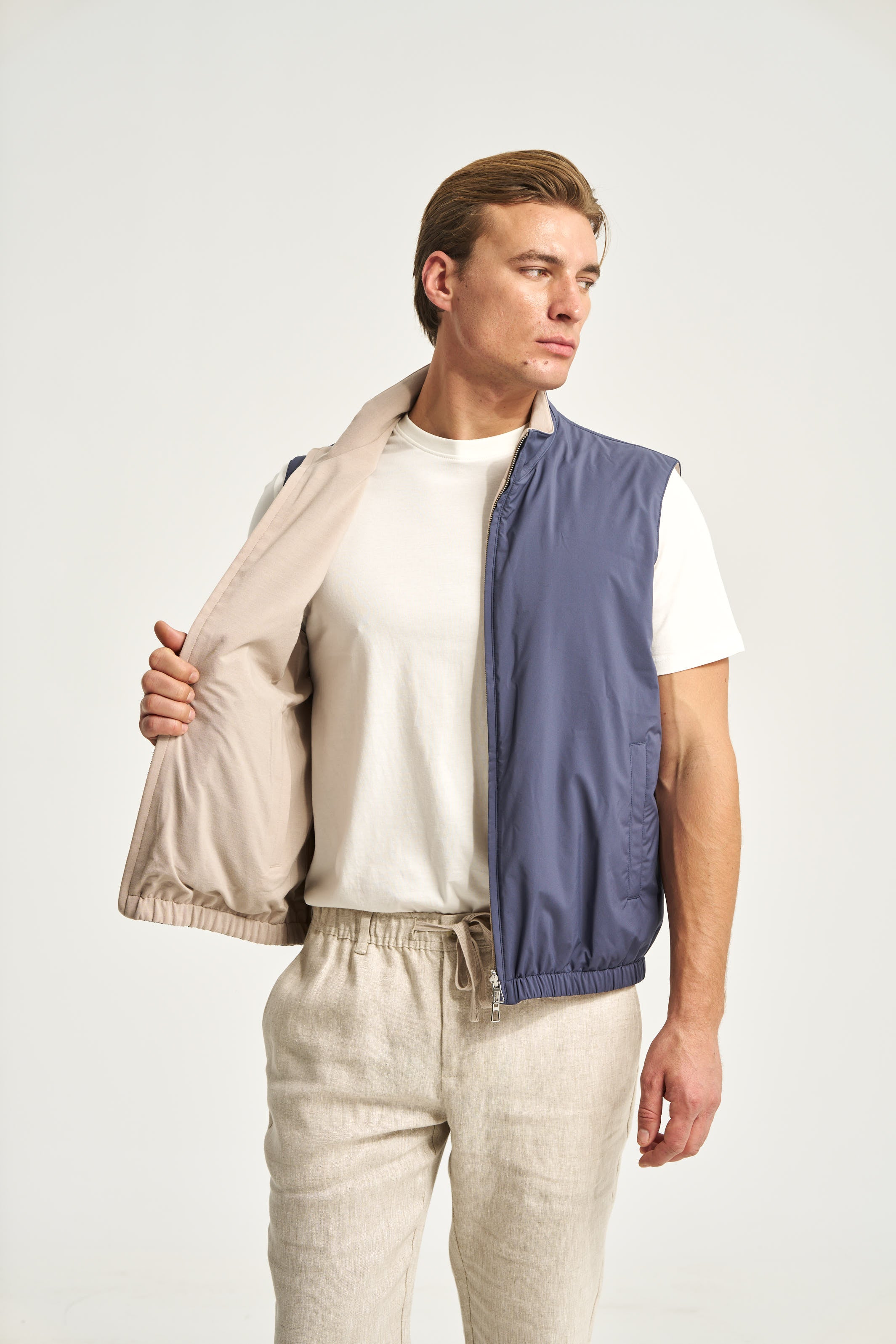 Como Reversible Vest Blue
