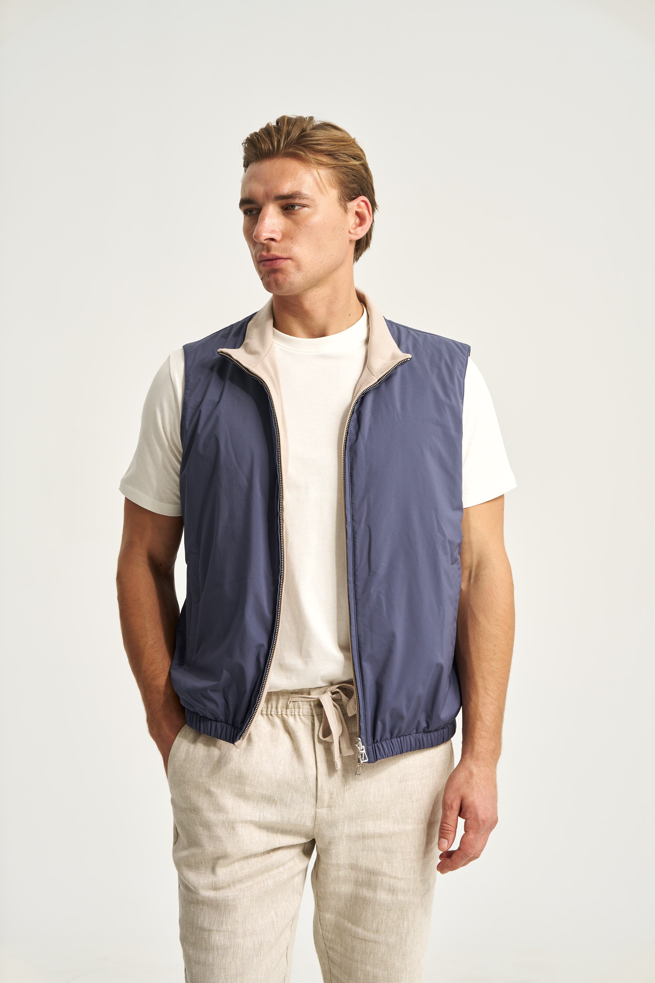 Como Reversible Vest Blue