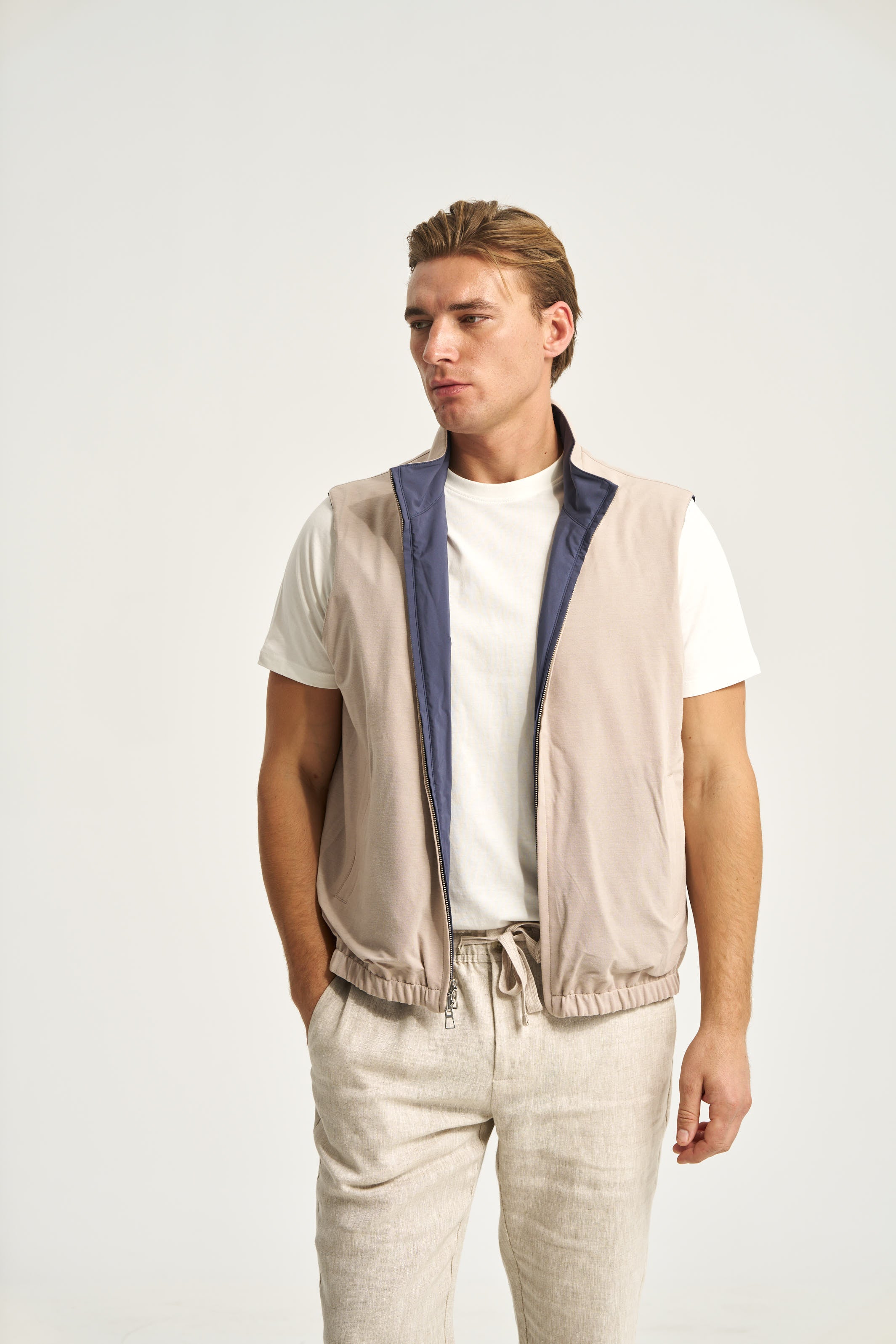 Como Reversible Vest Blue