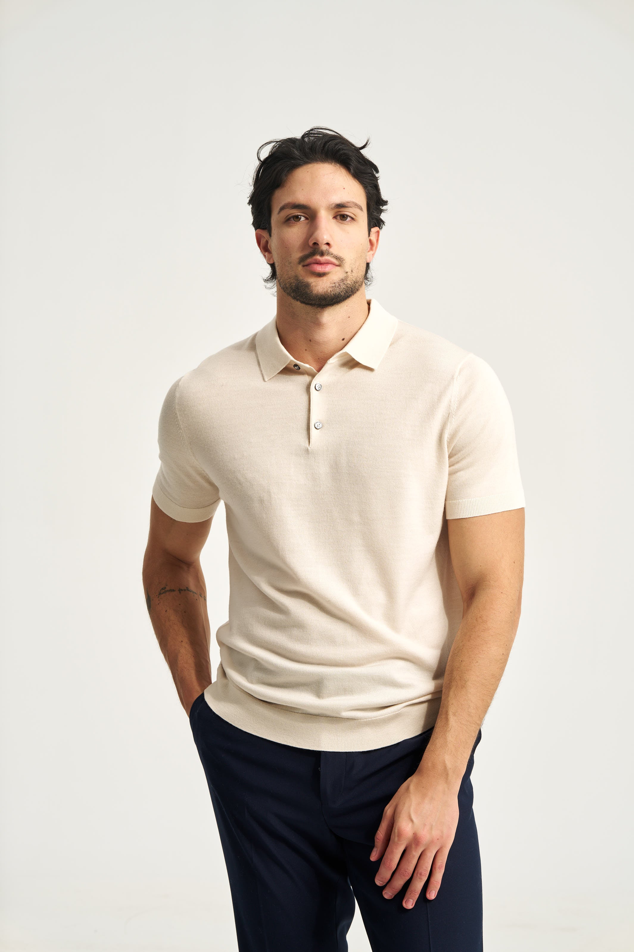 Monaco Short Sleeve Polo Beige