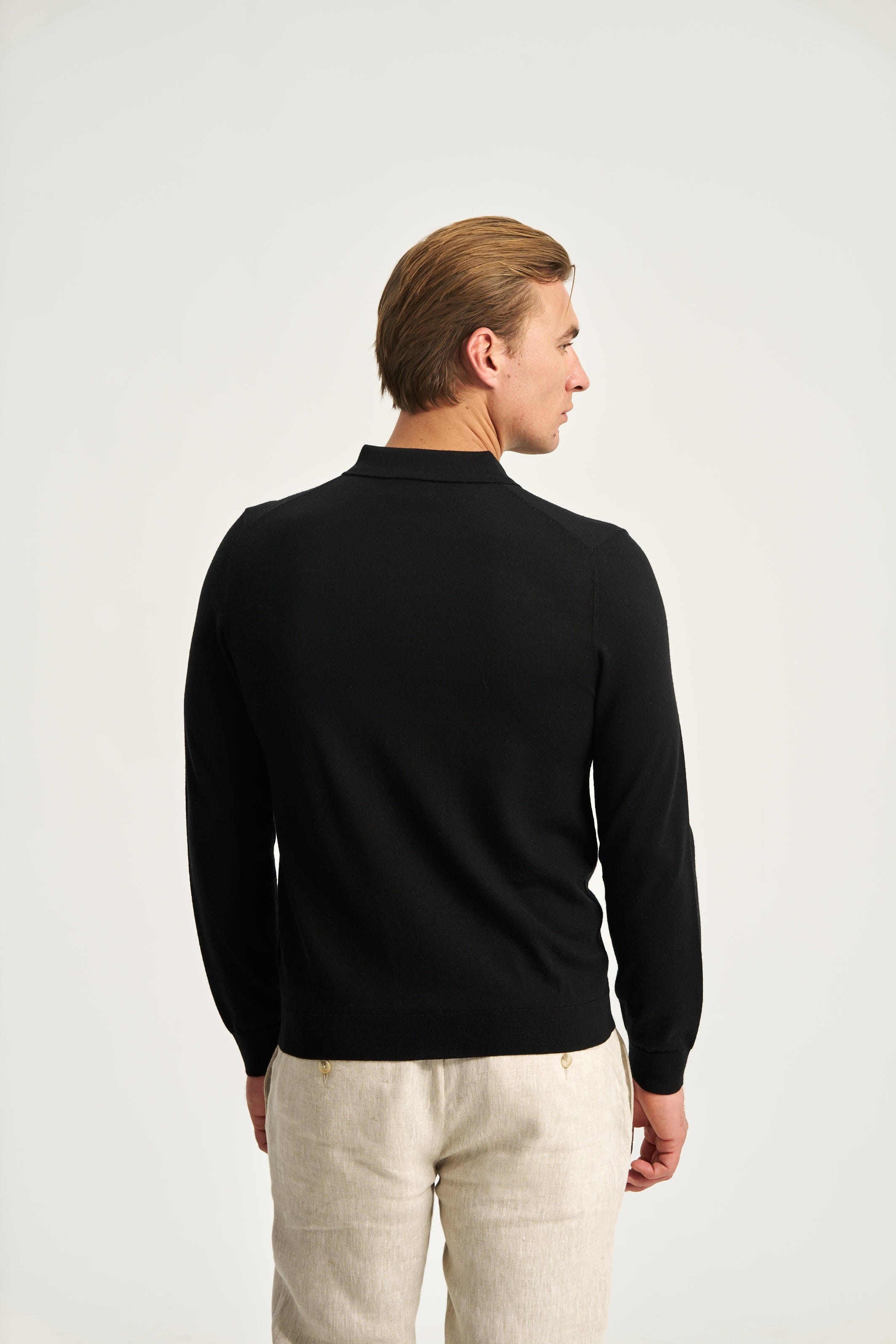 Monaco Long Sleeve Polo Black
