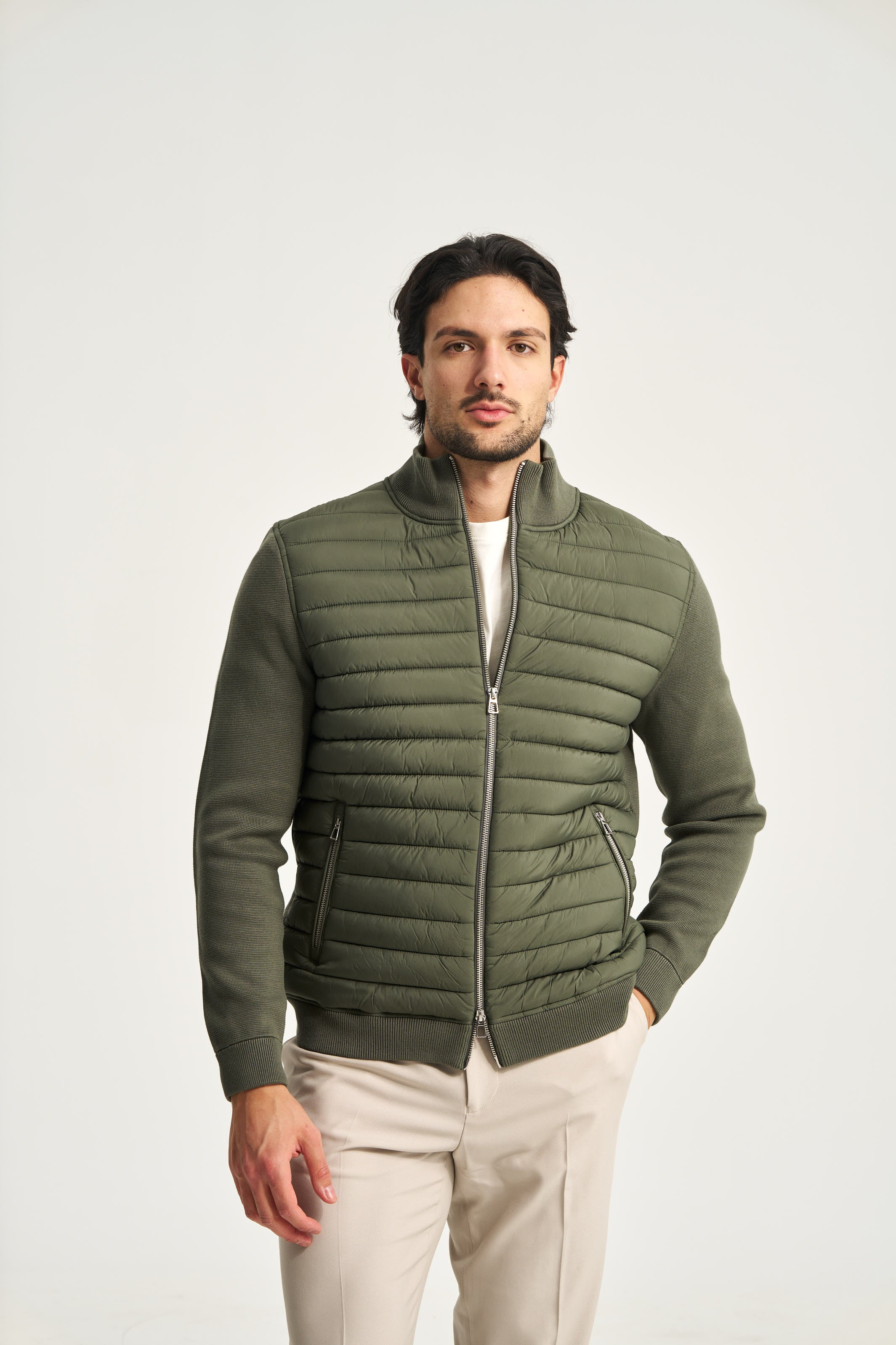 Avallon Padded Cardigan Green