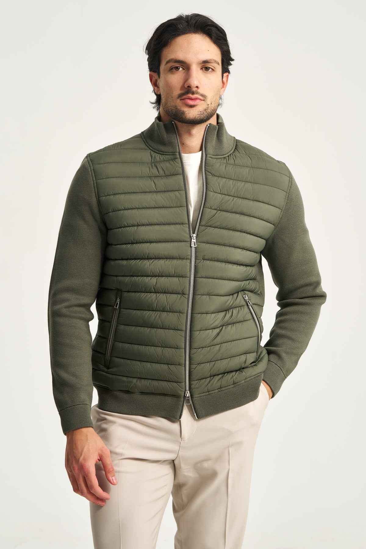 Avallon Padded Cardigan Green