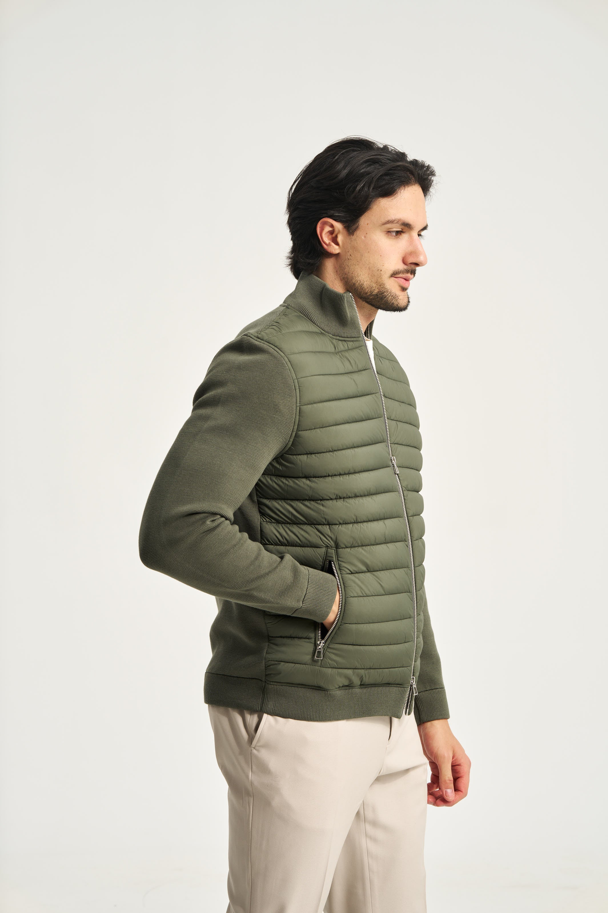 Avallon Padded Cardigan Green