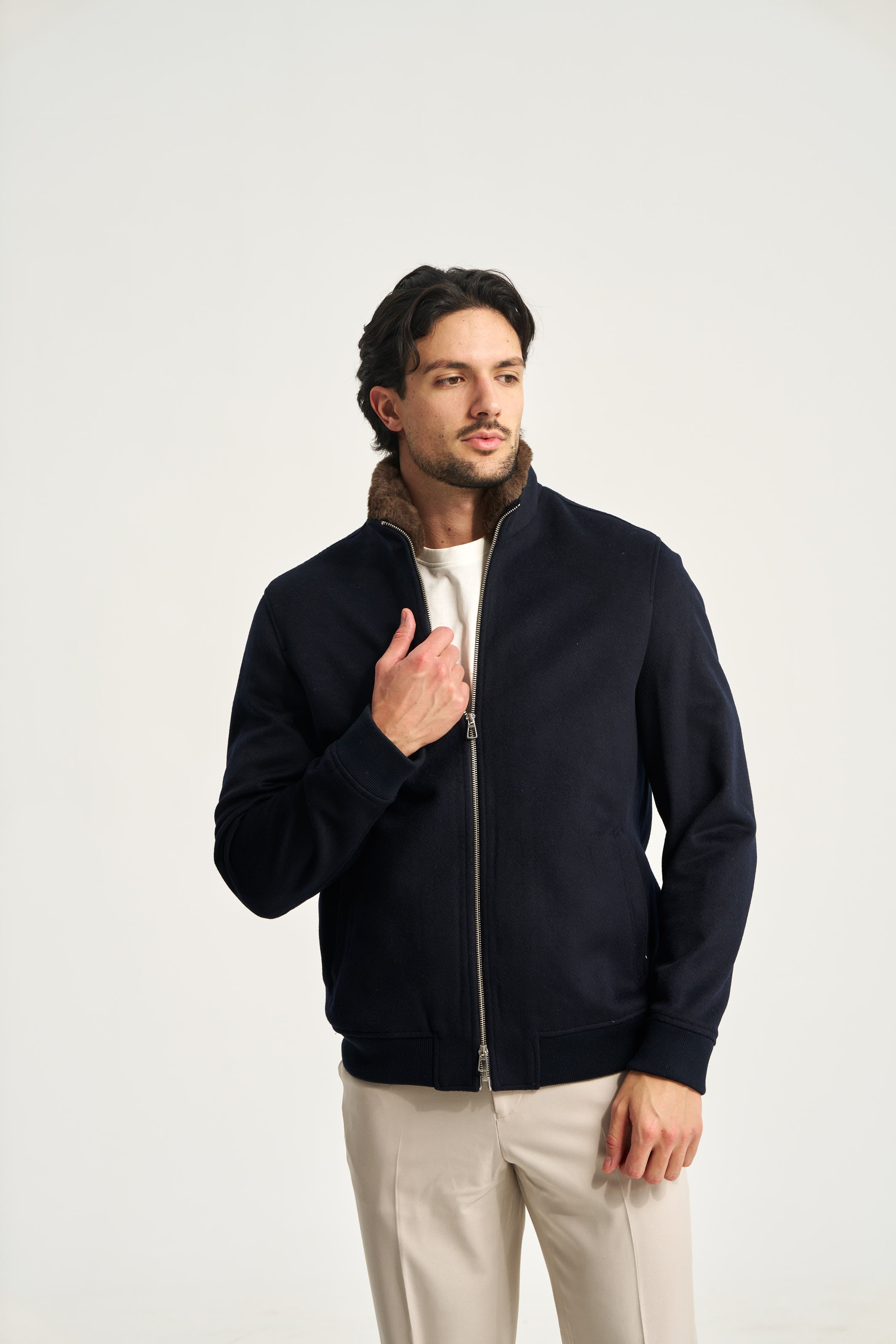 Florence Fur Jacket Navy