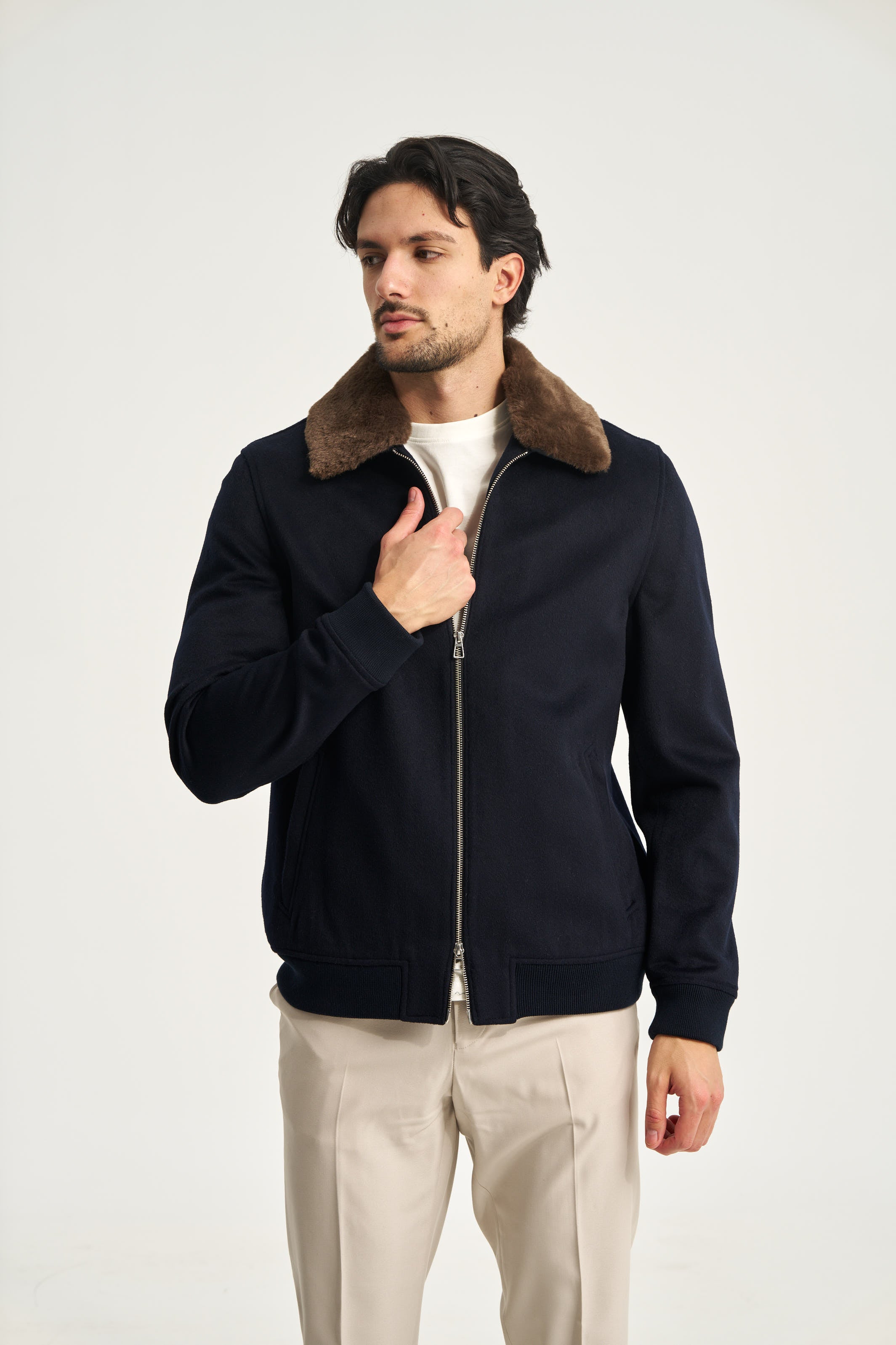 Constance Fur Jacket Navy