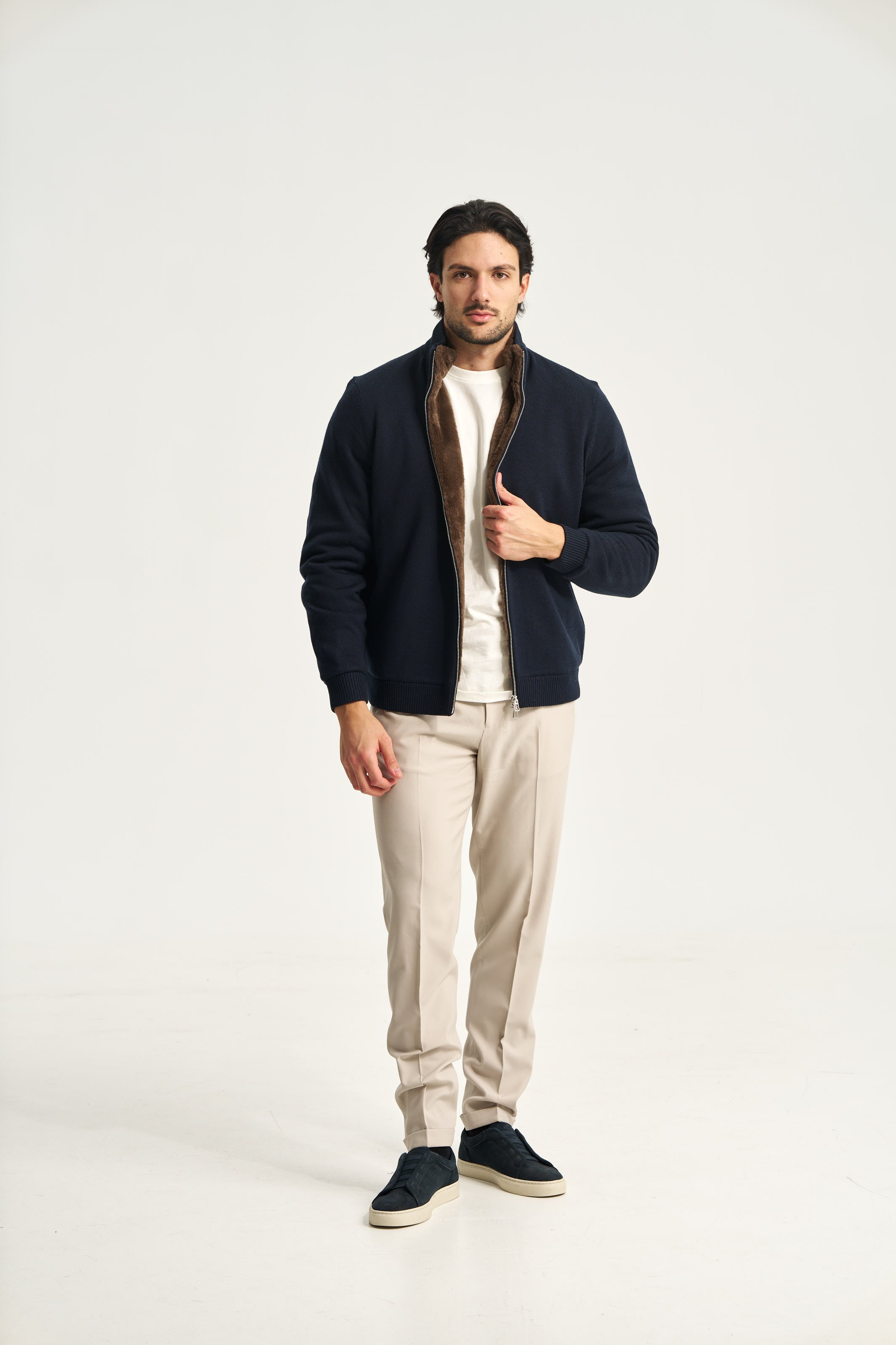 Milano Fur Jumper Navy