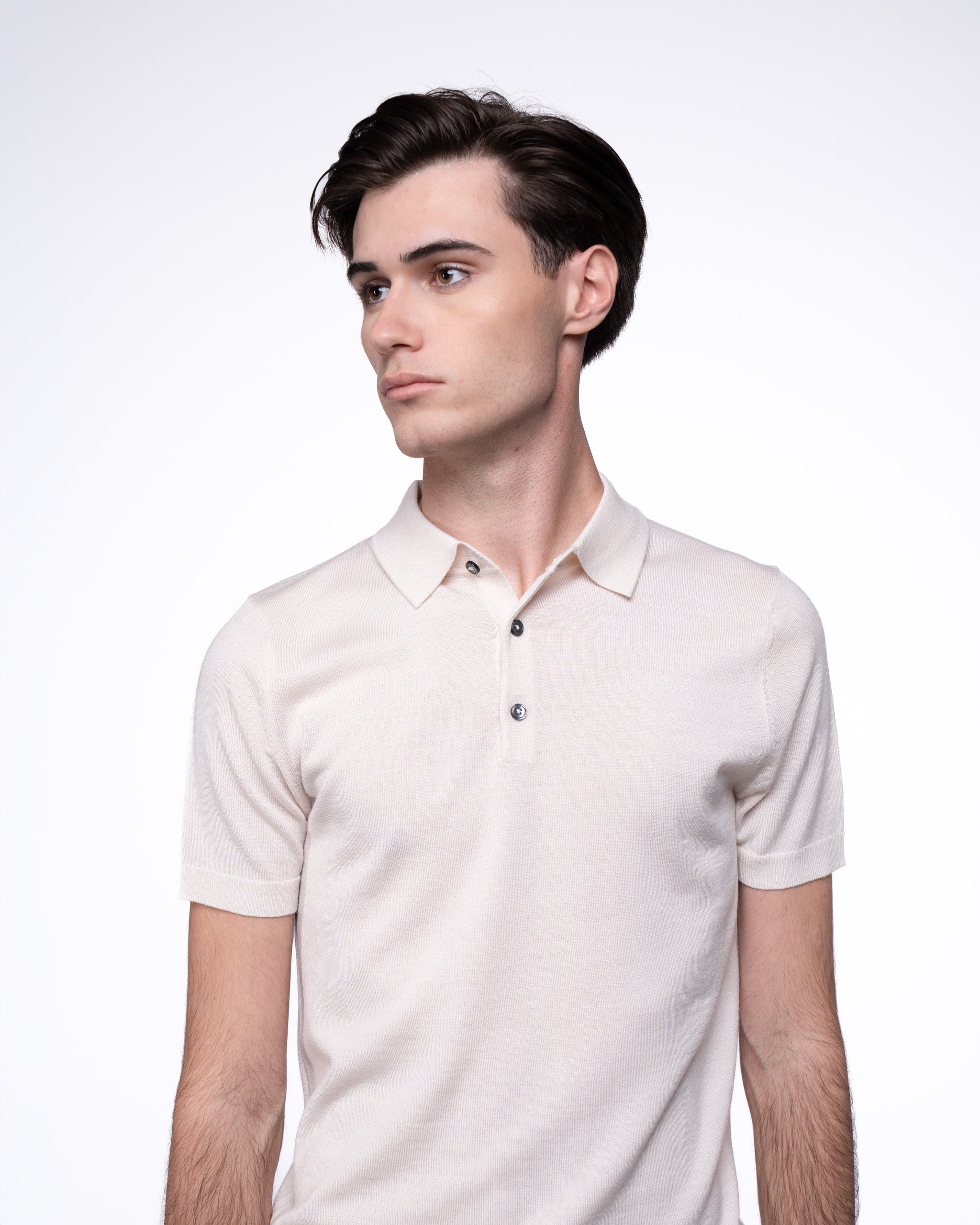 Monaco Short Sleeve Polo Ecru