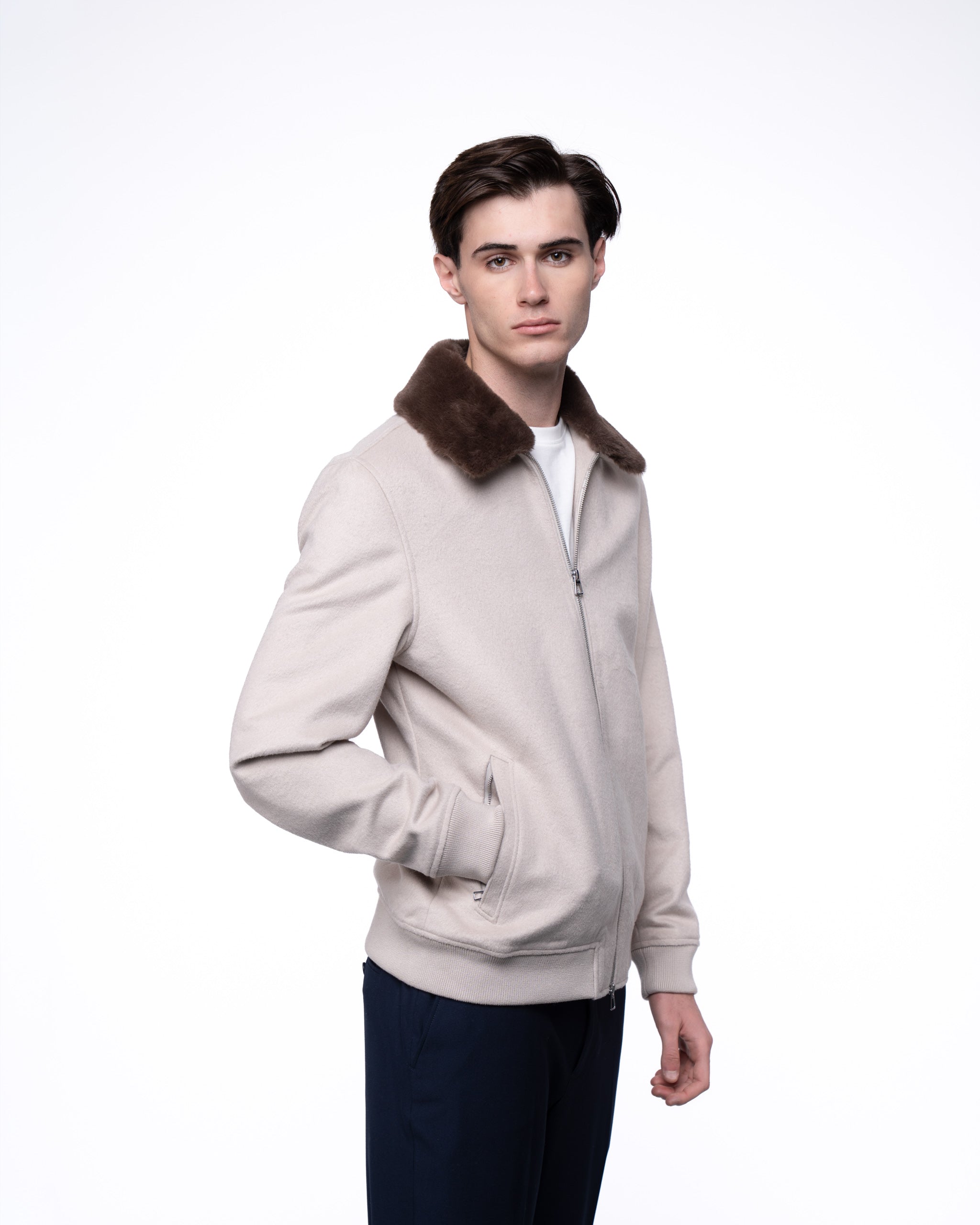 Constance Fur Jacket Ecru
