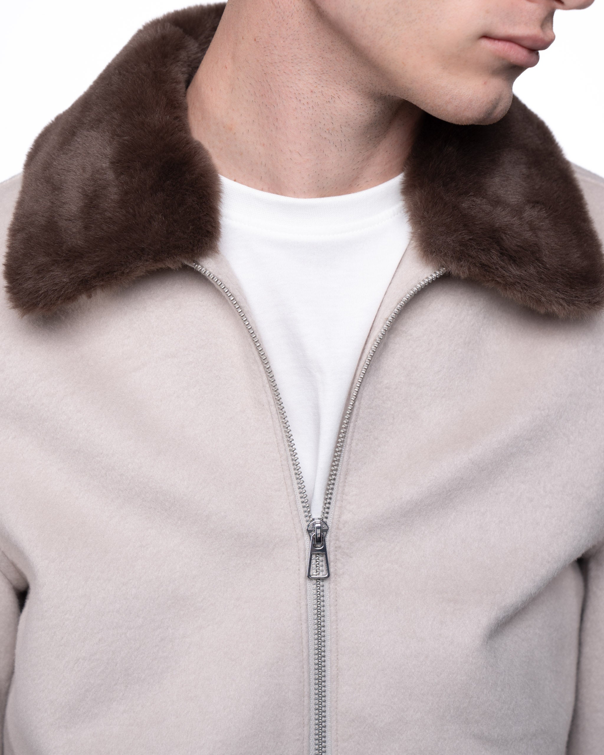 Constance Fur Jacket Ecru