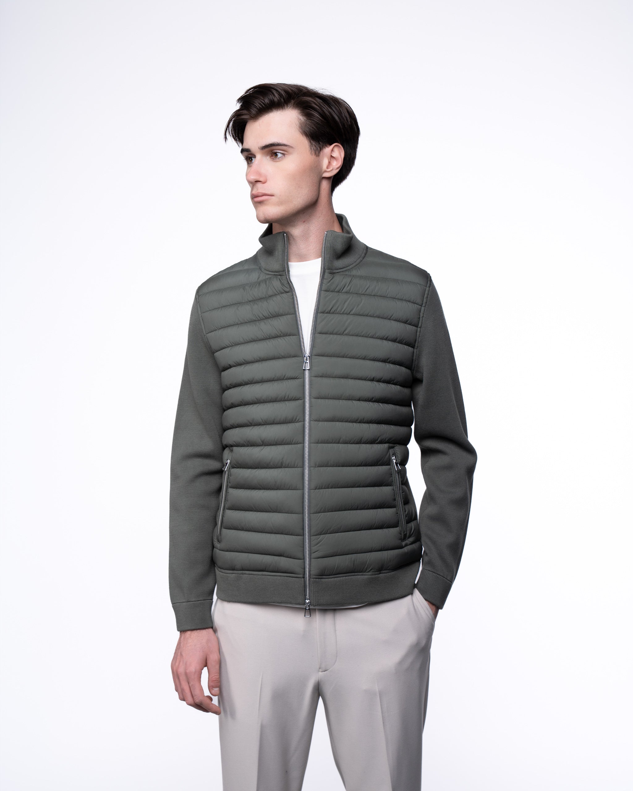 Avallon Padded Cardigan Khaki