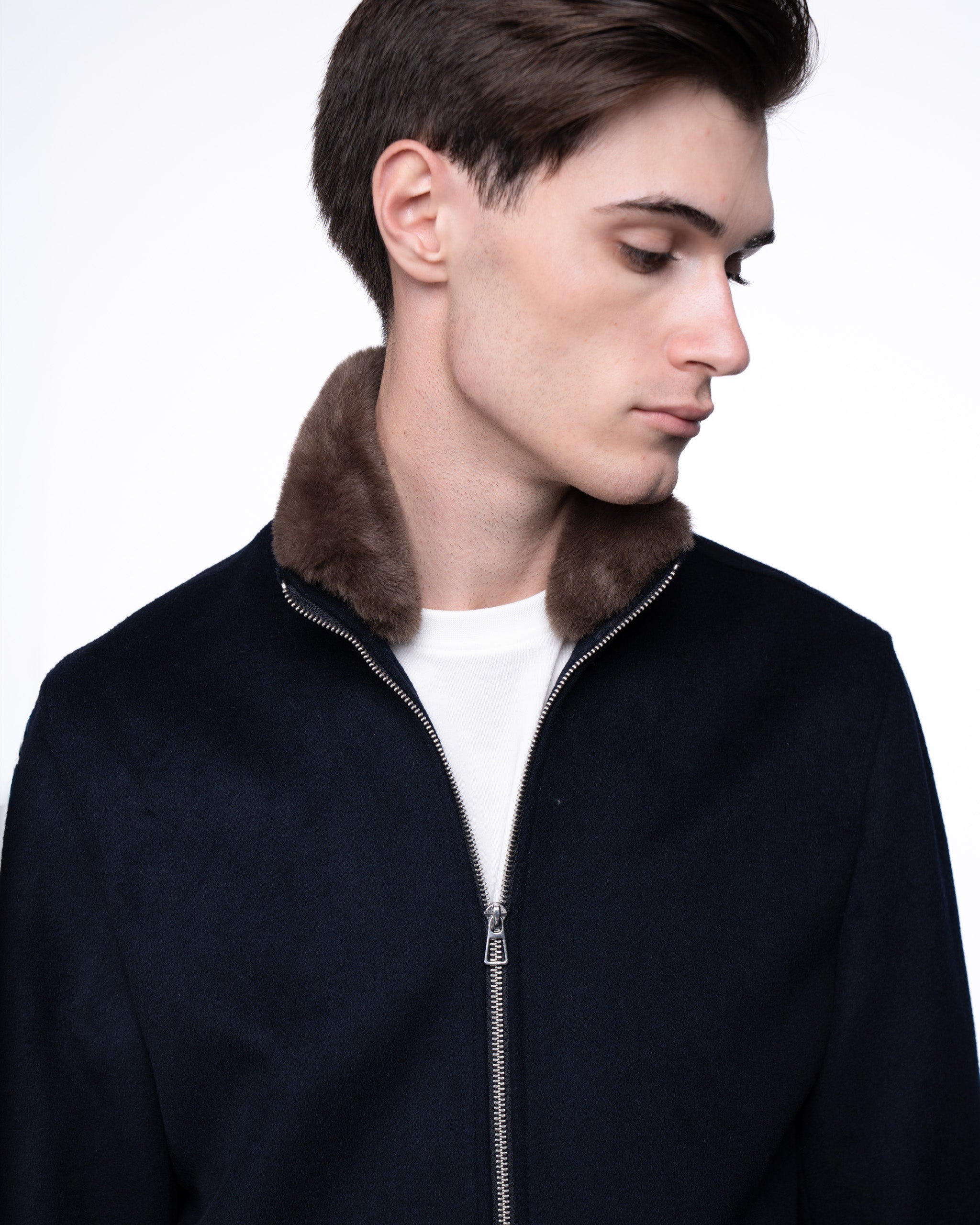 Florence Fur Jacket Navy