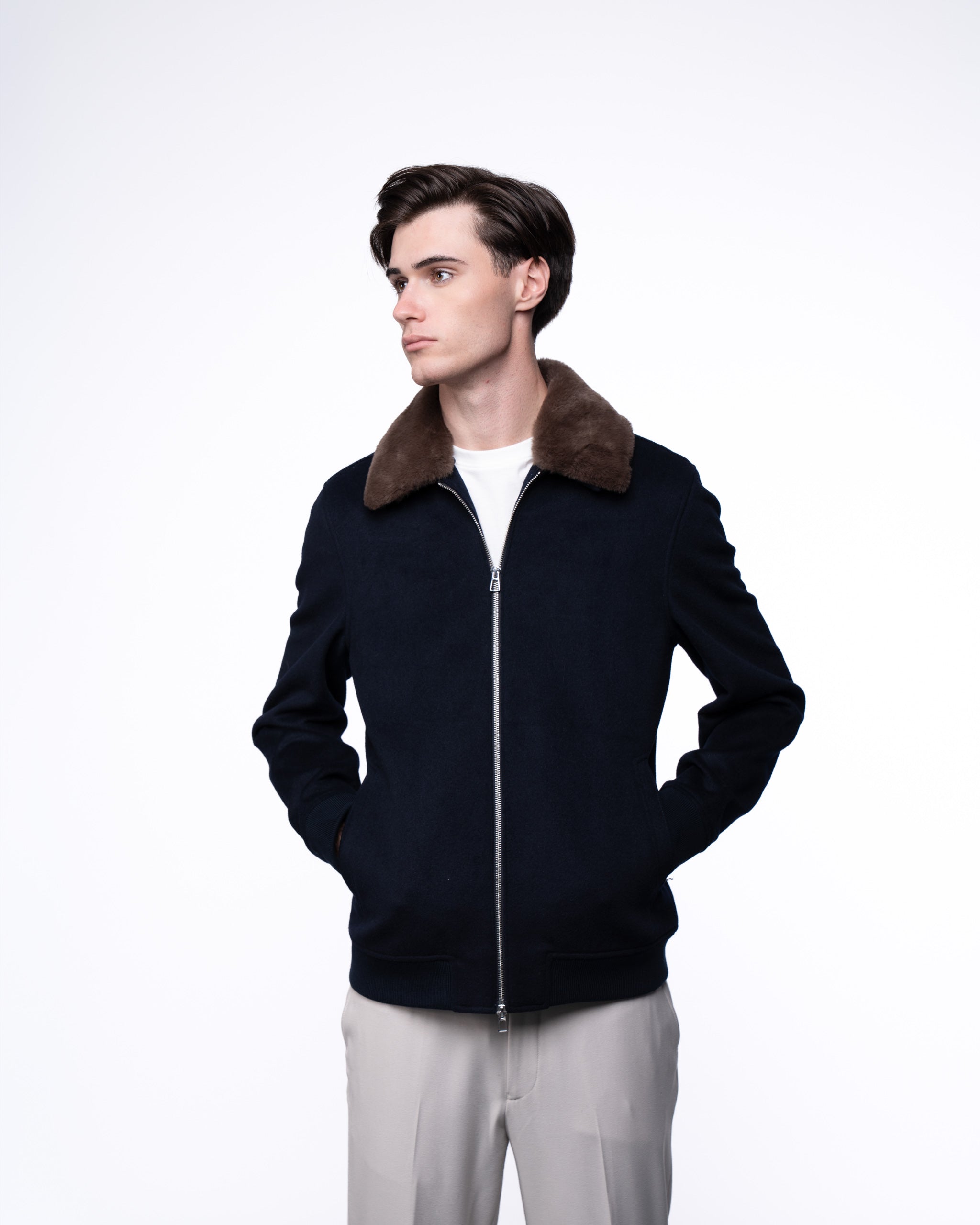 Constance Fur Jacket Navy