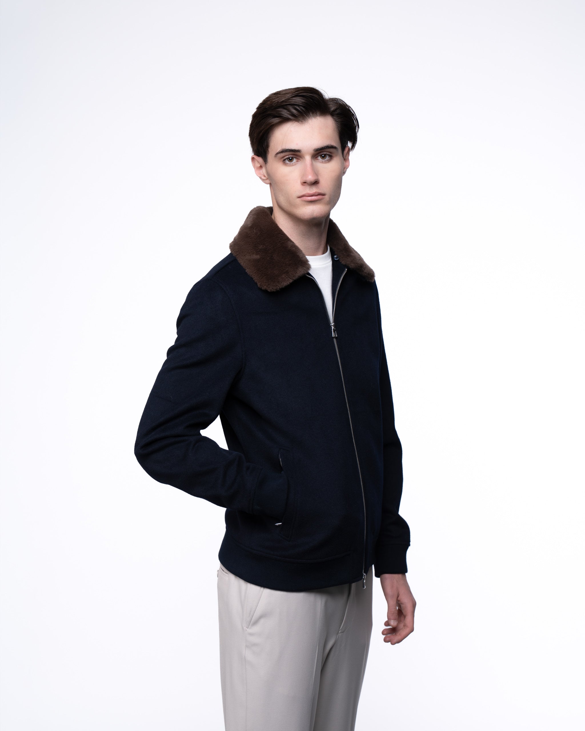 Constance Fur Jacket Navy
