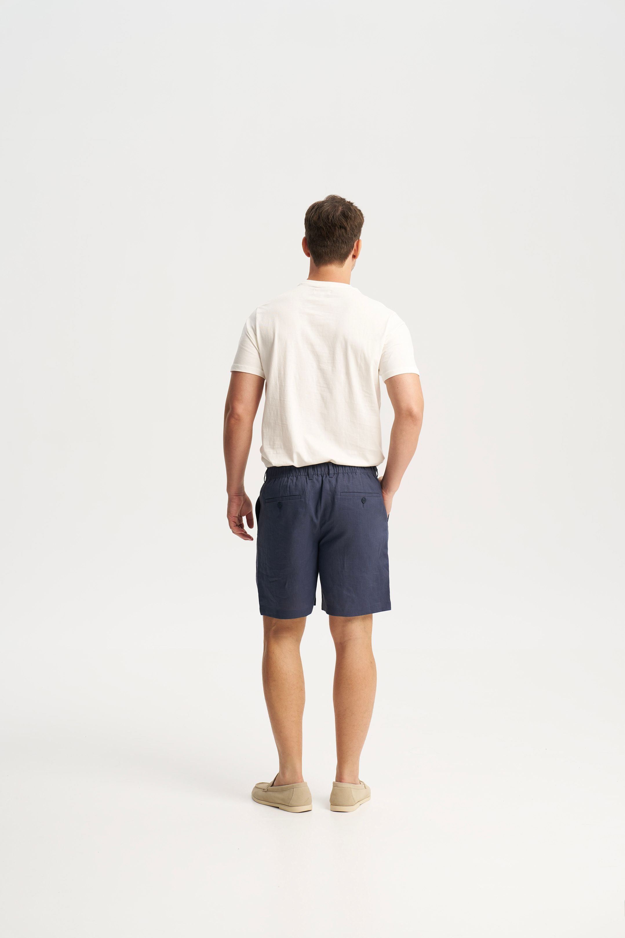 Linen Shorts Blue