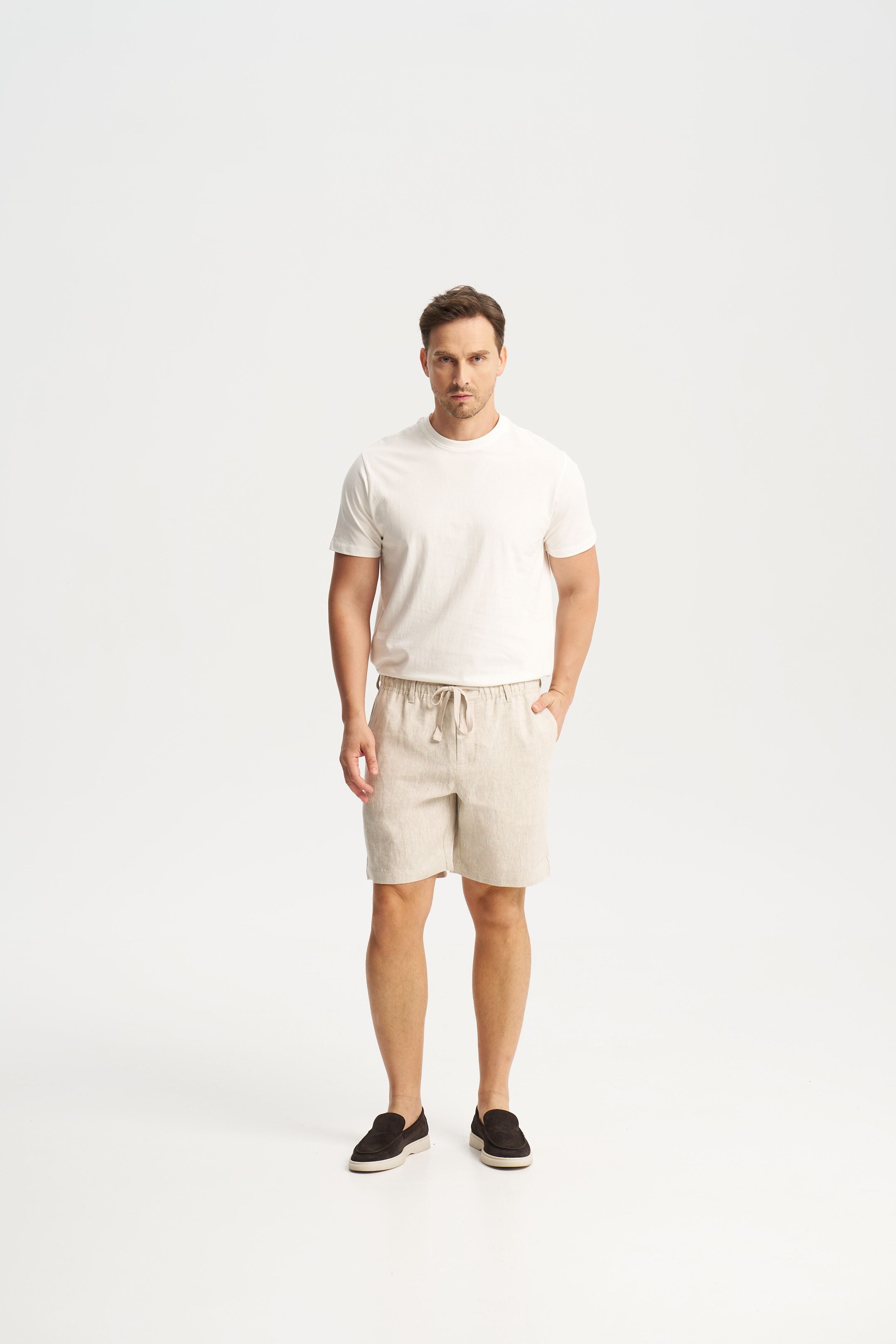 Linen Shorts Beige