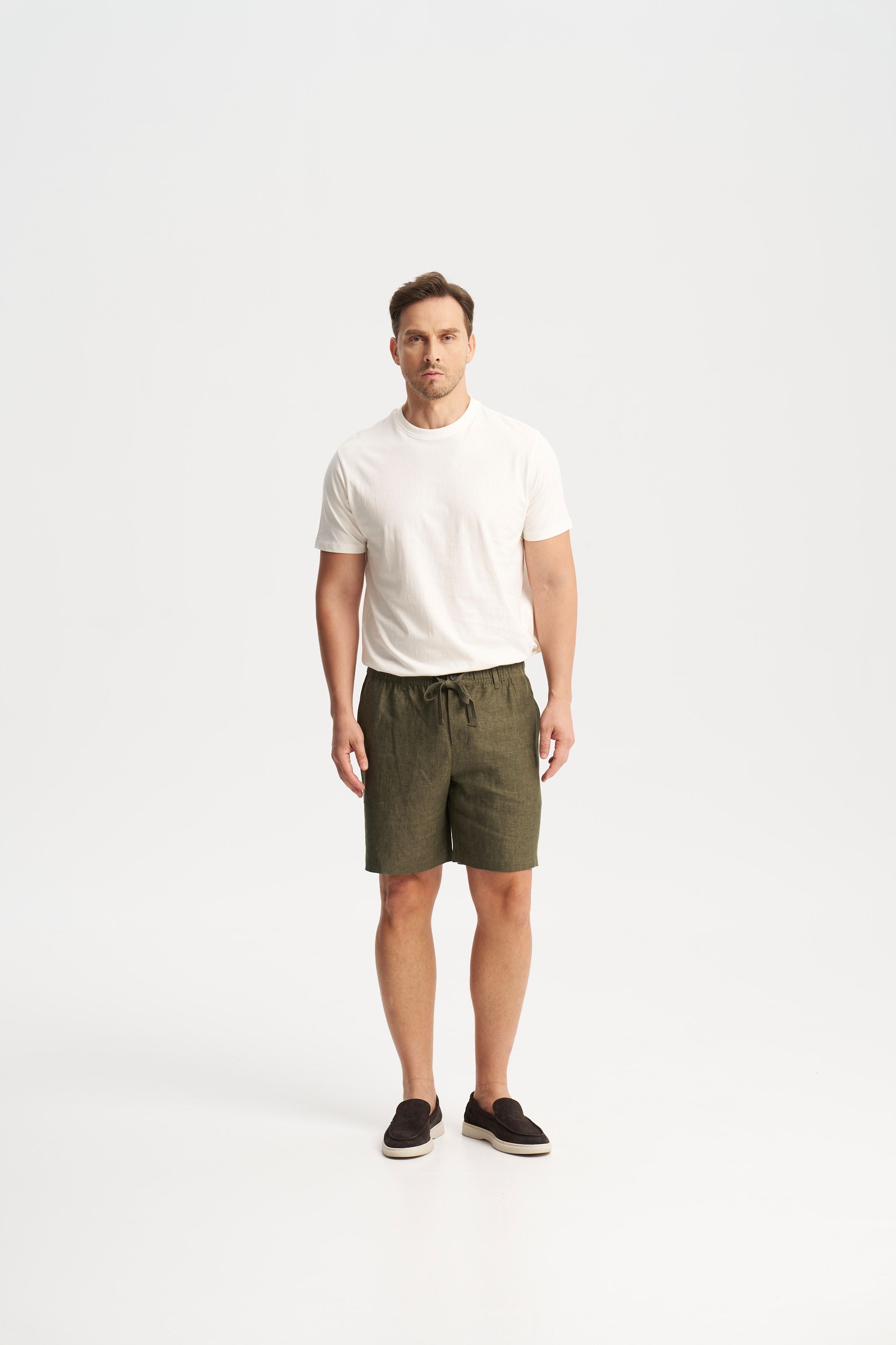 Linen Shorts Green