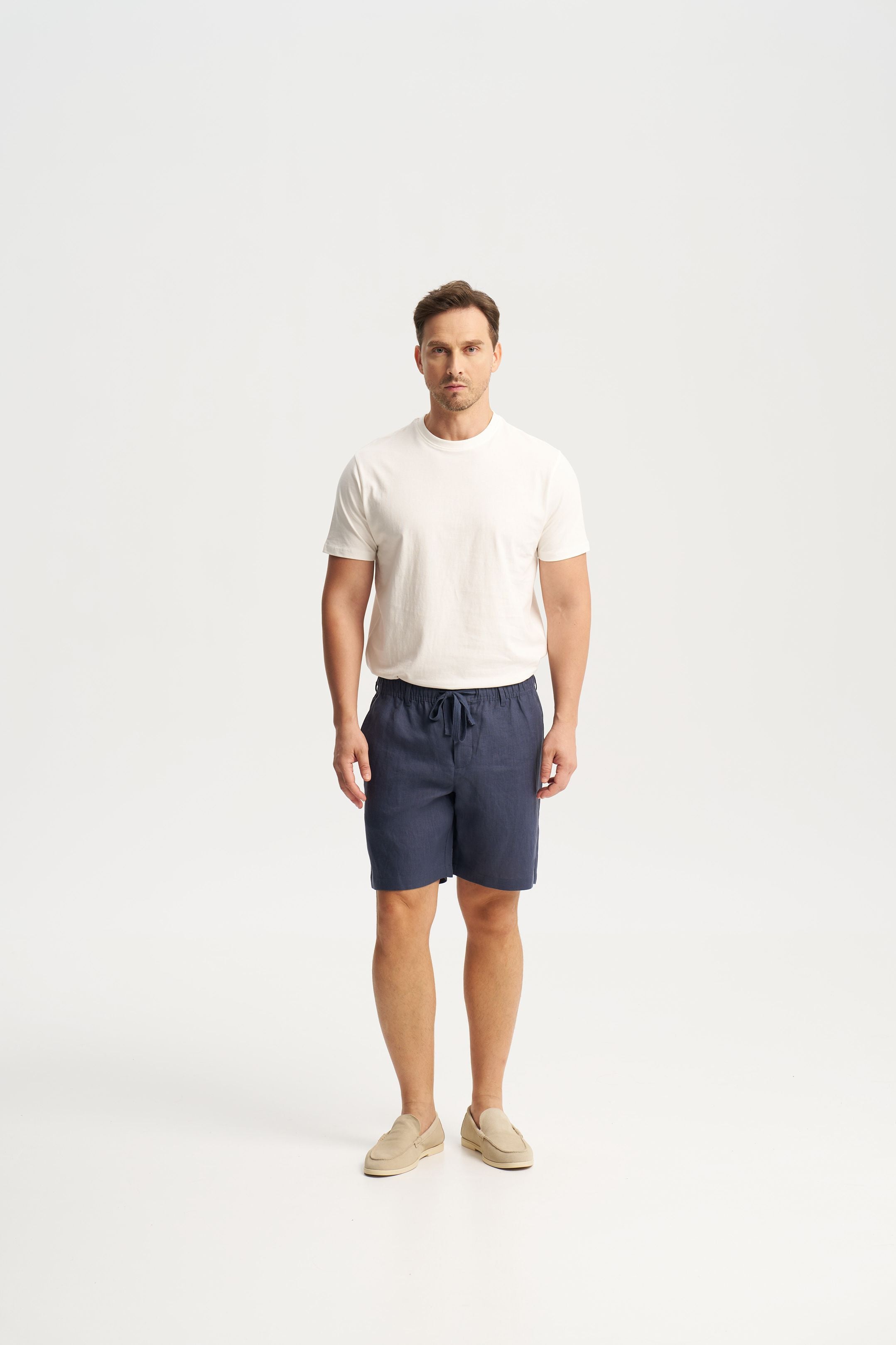 Linen Shorts Blue