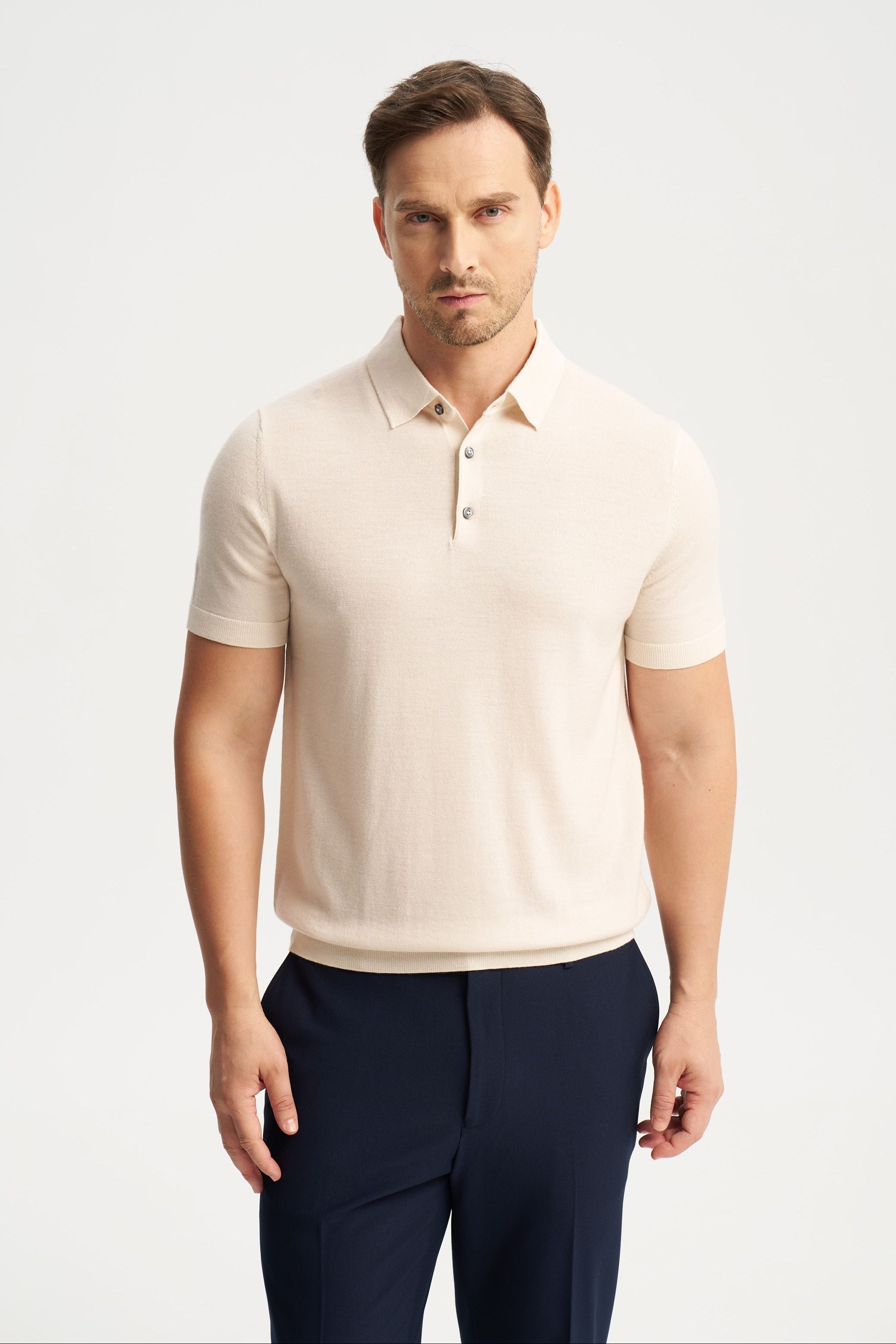 Monaco Short Sleeve Polo Beige