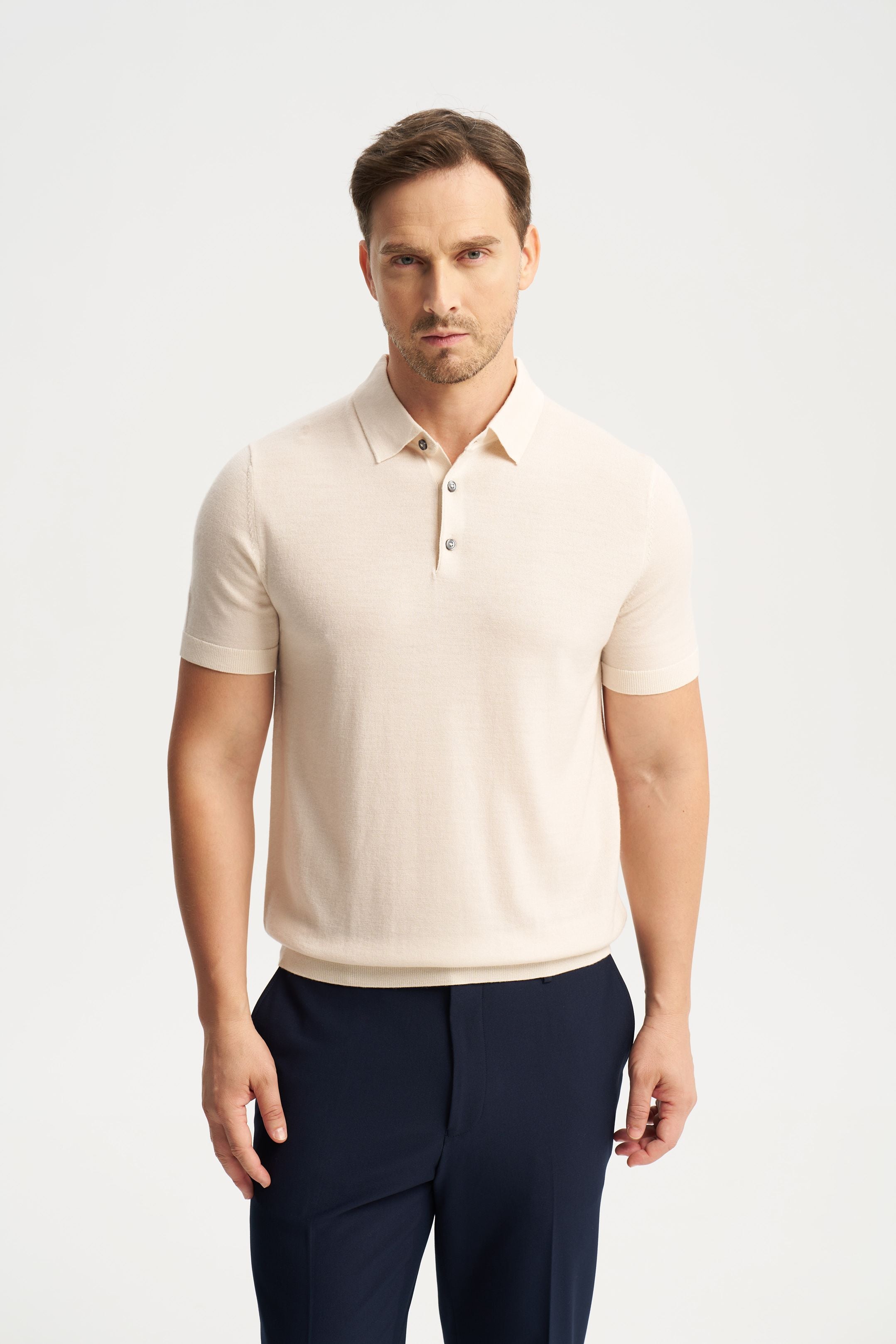 Monaco Short Sleeve Polo Beige