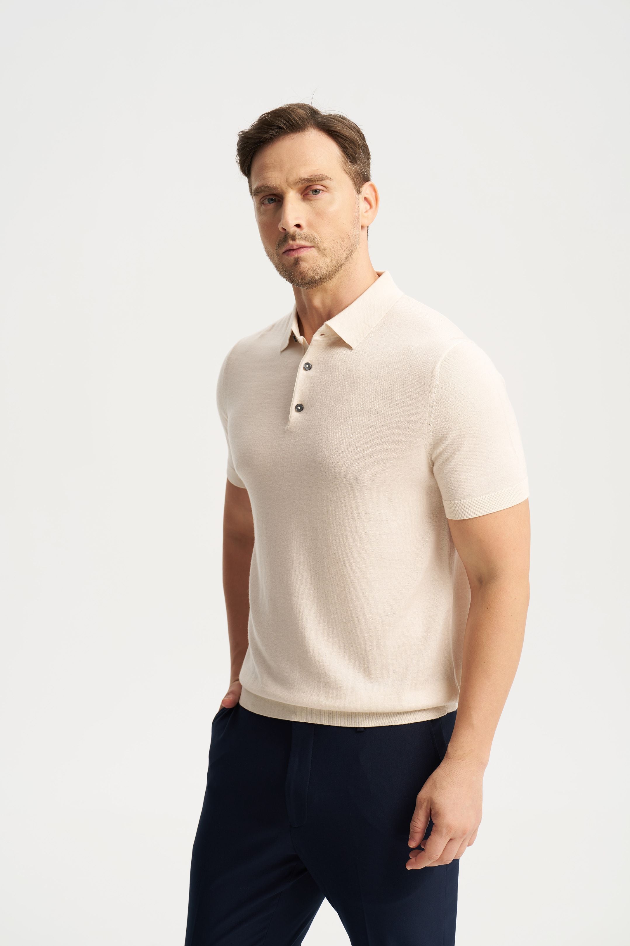 Monaco Short Sleeve Polo Beige