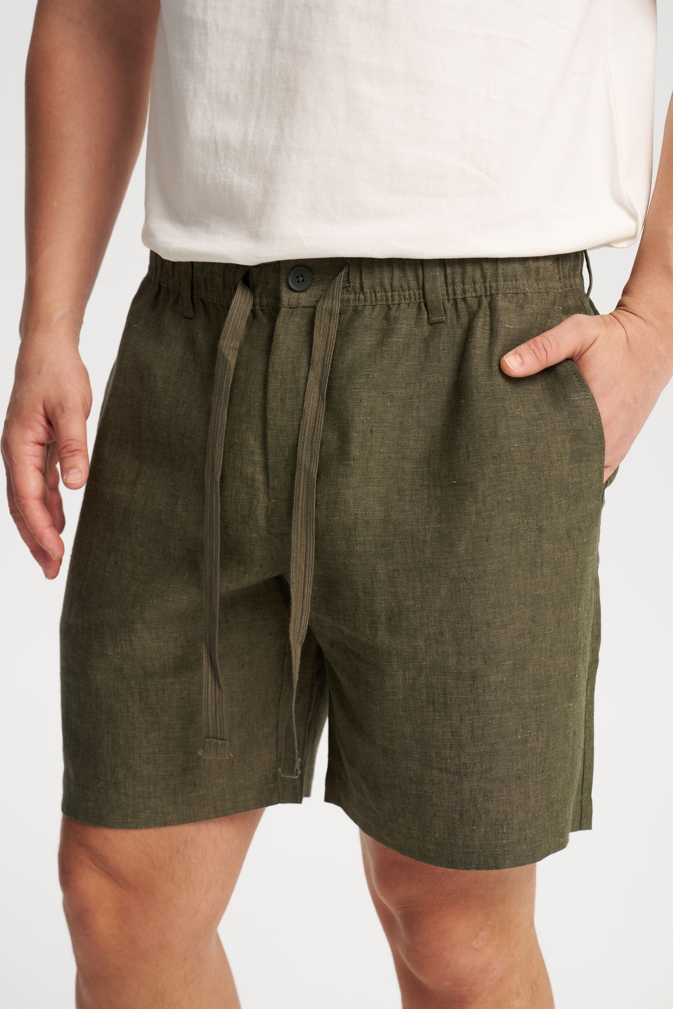 Linen Shorts Green