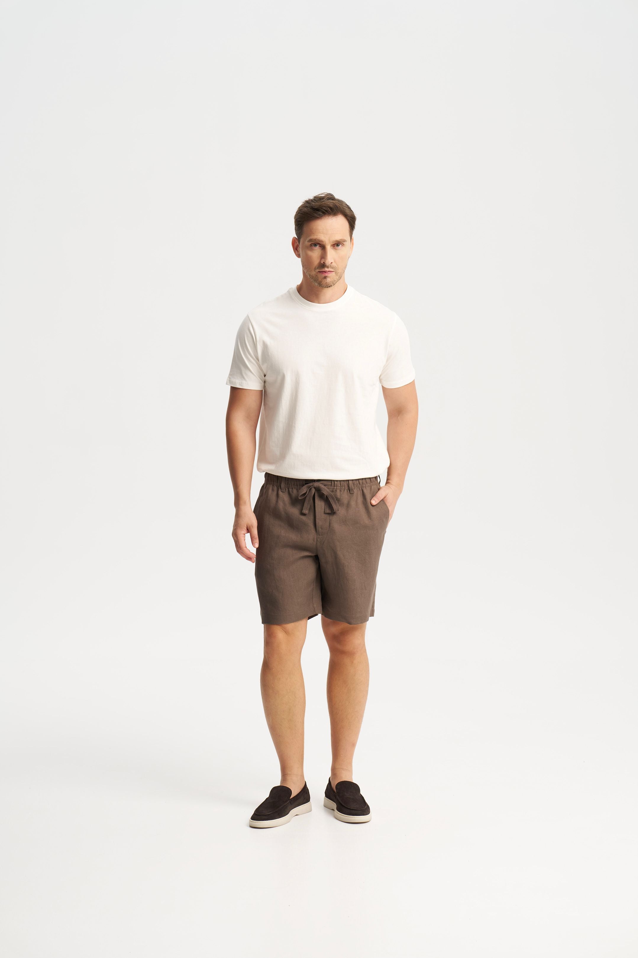 Linen Shorts Brown